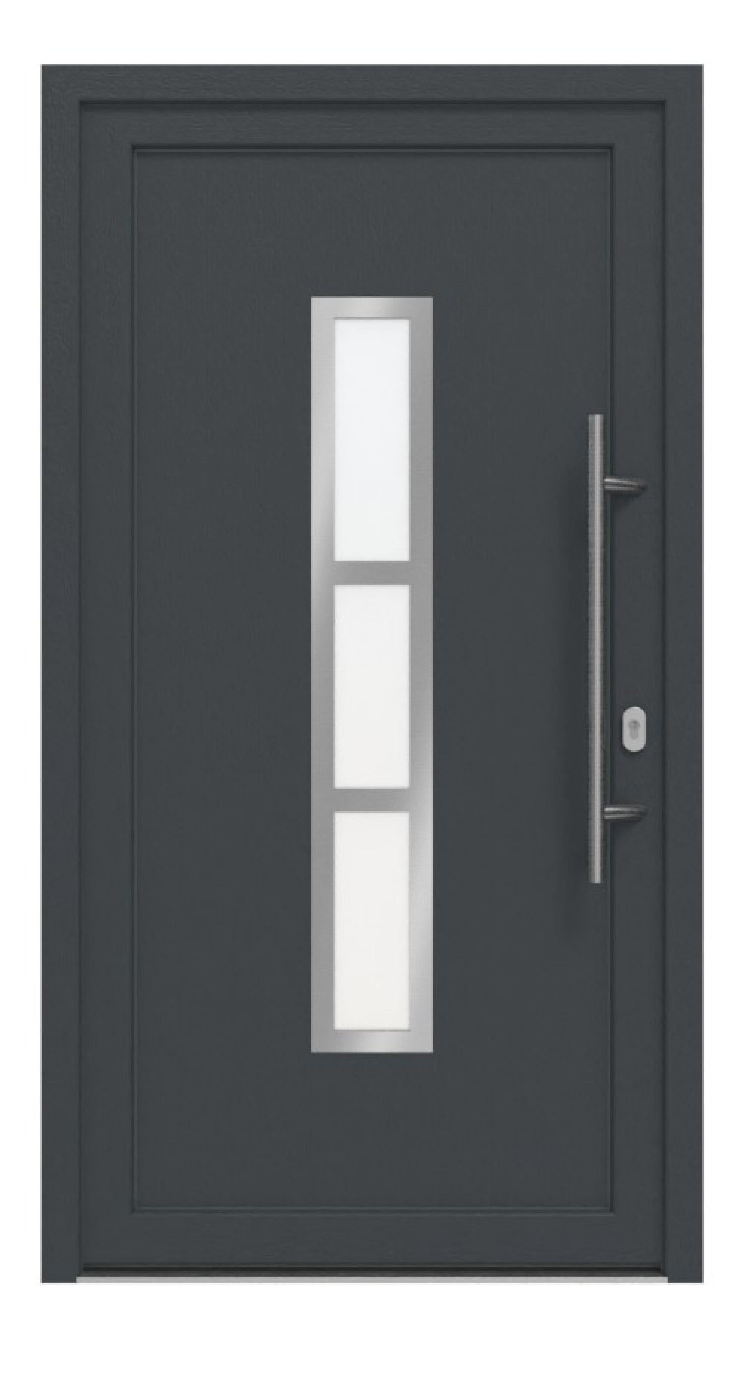 Haustür Kunststoff Premium F027 RAL 7016-RAL 7016 Frontansicht außen