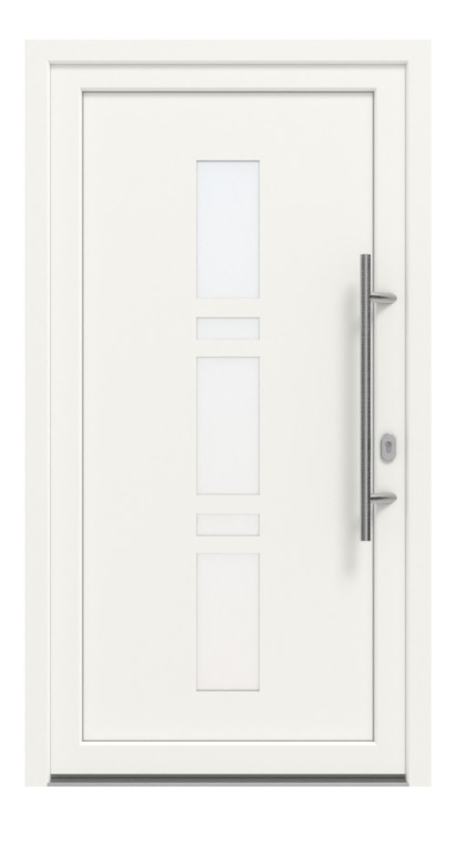 Haustür Kunststoff Premium F028 RAL 9016-RAL 9016 Frontansicht außen