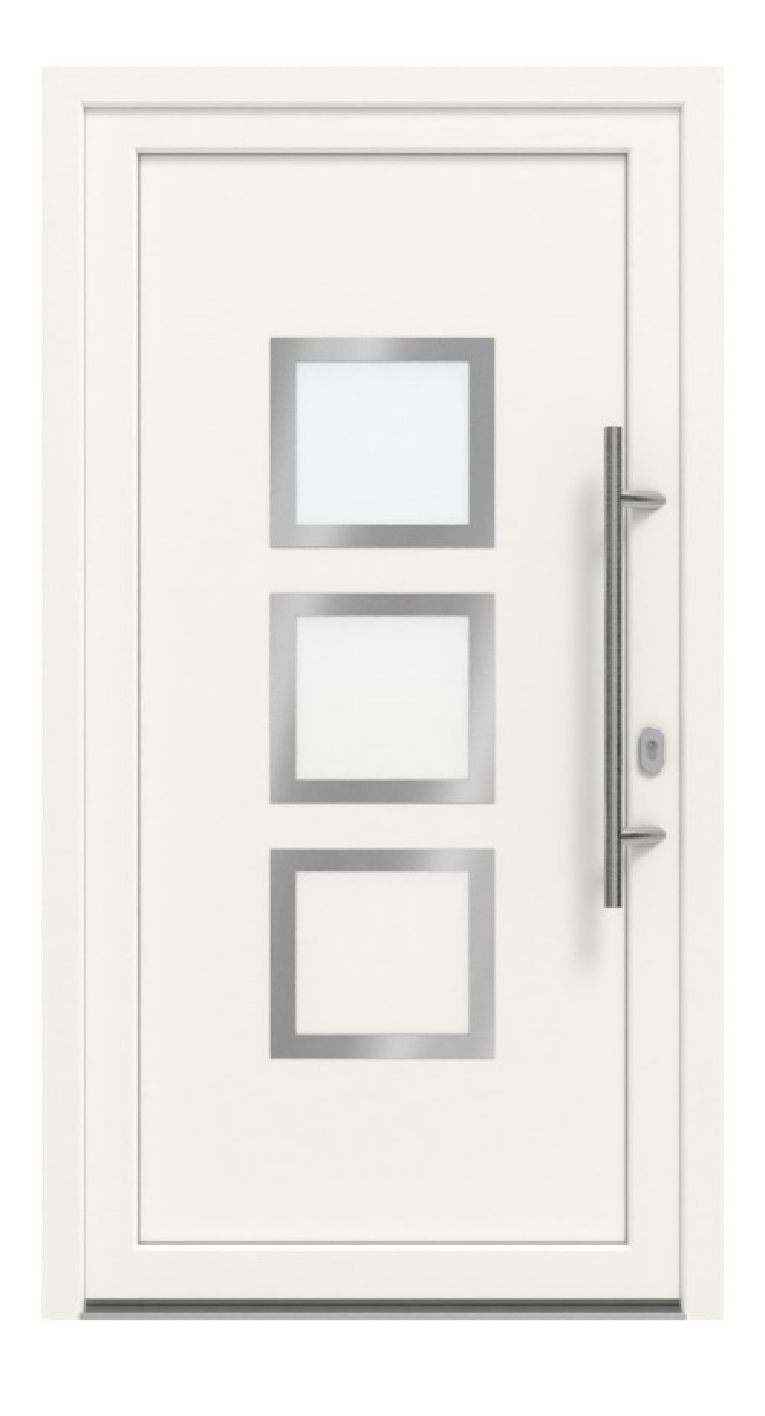 Haustür Kunststoff Premium F030 RAL 9016-RAL 9016 Frontansicht außen