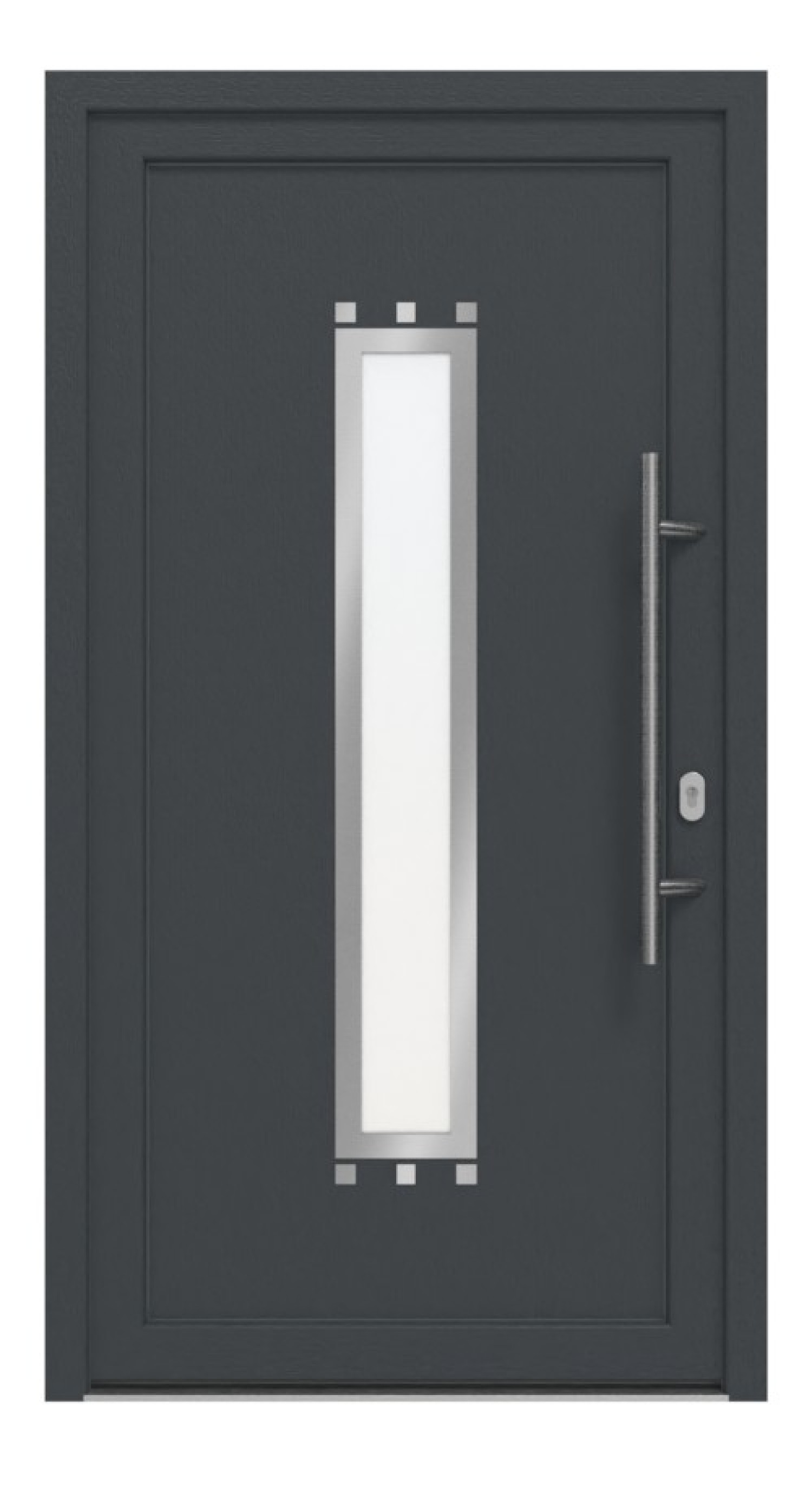 Haustür Kunststoff Premium F031 RAL 7016-RAL 7016 Frontansicht außen