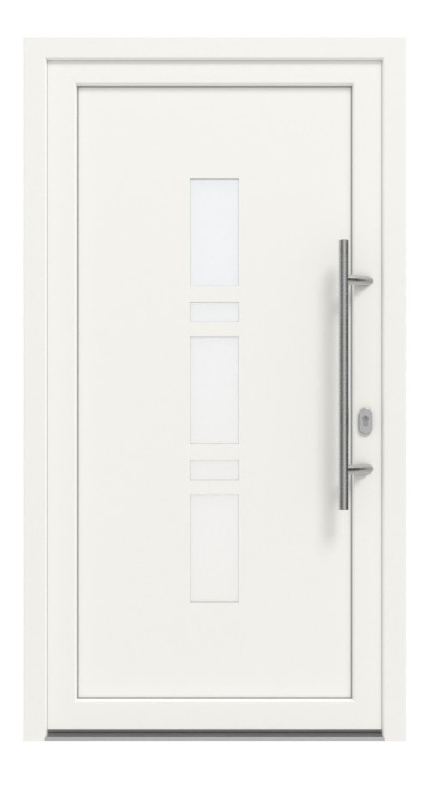 Haustür Kunststoff Premium F035 RAL 9016-RAL 9016 Frontansicht außen