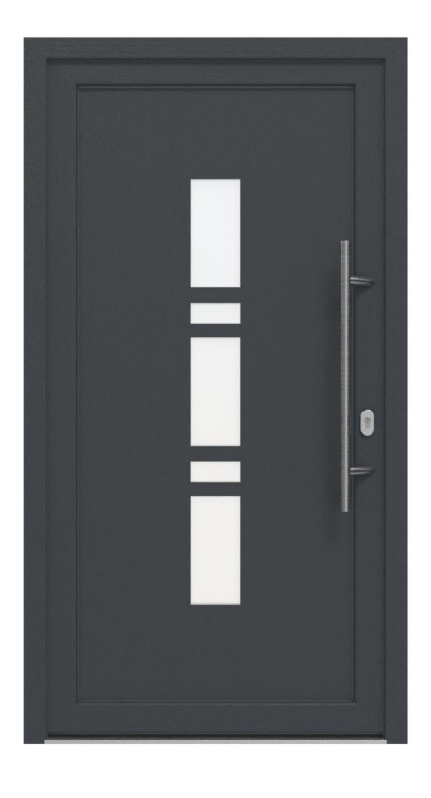 Haustür Kunststoff Premium F035 RAL 7016-RAL 7016 Frontansicht außen