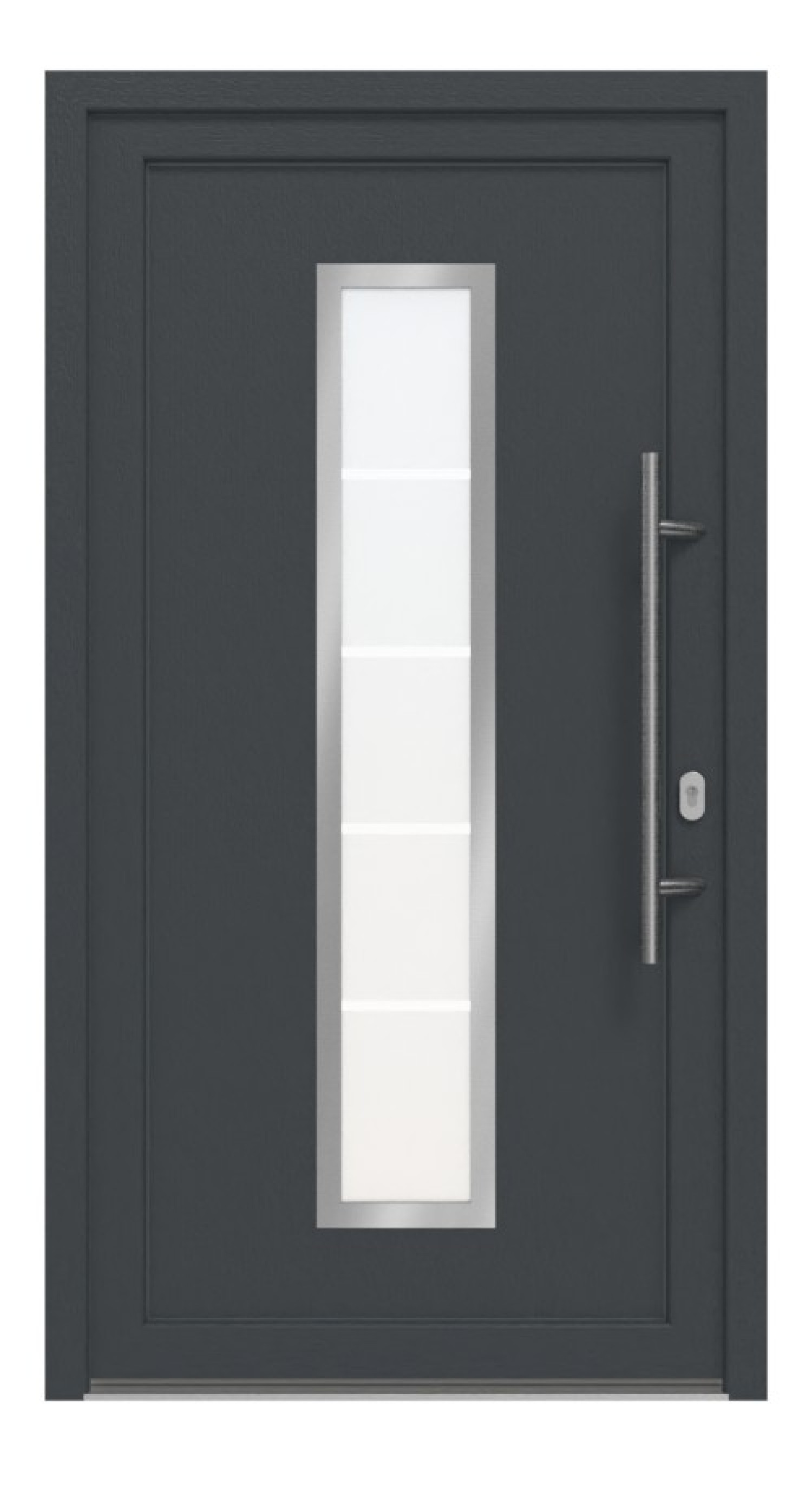 Haustür Kunststoff Premium F036 RAL 7016-RAL 9016 Frontansicht außen