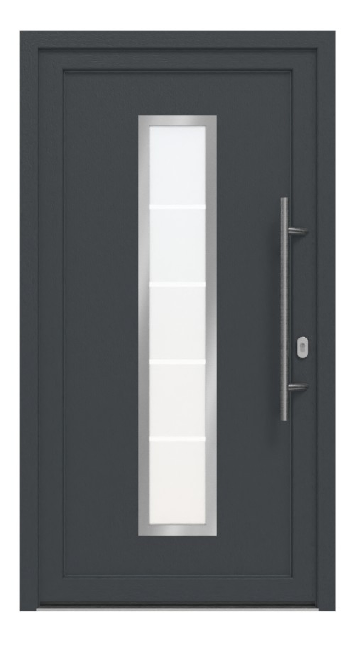 Haustür Kunststoff Premium F036 RAL 7016-RAL 7016 Frontansicht außen