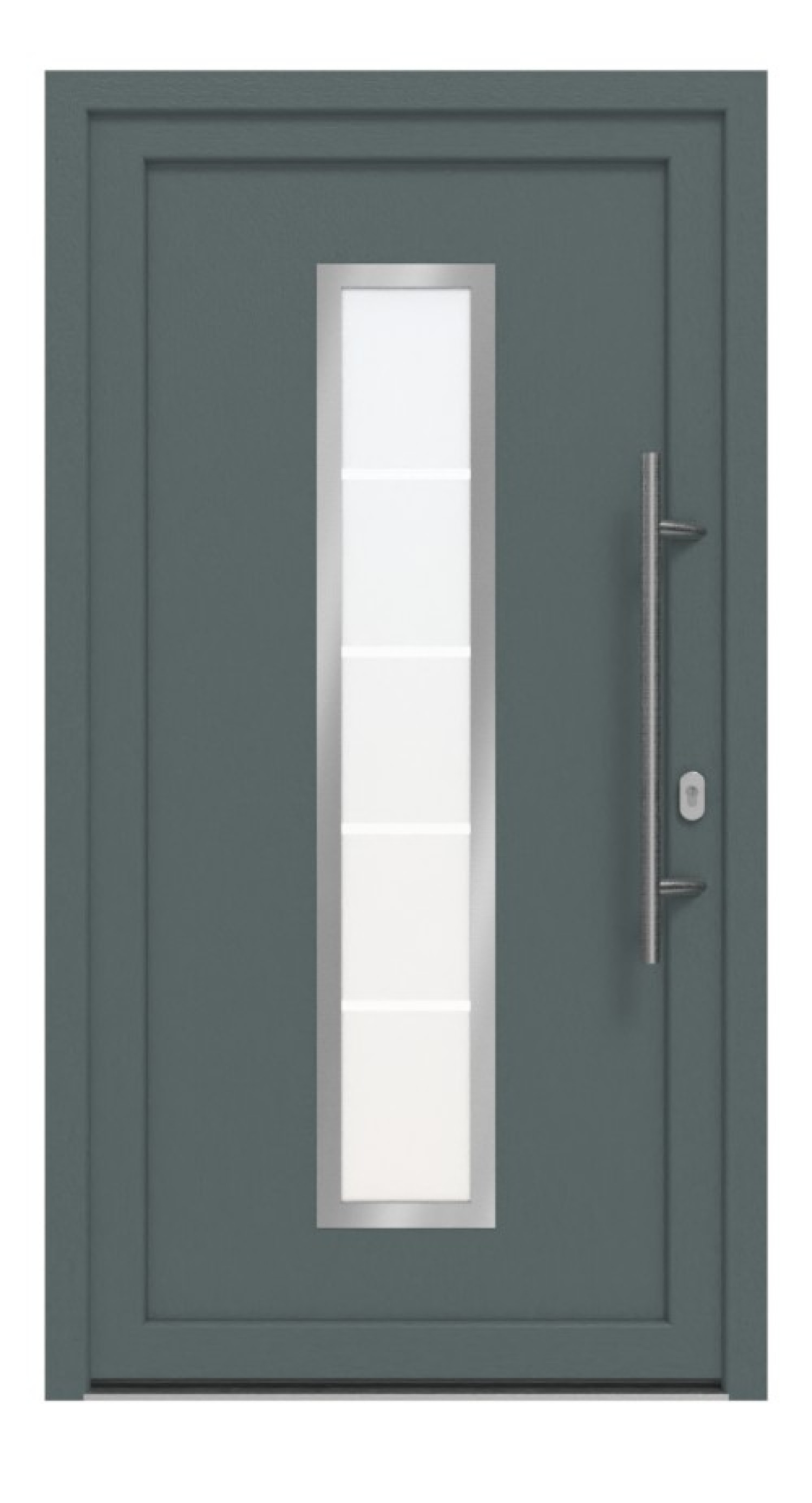 Haustür Kunststoff Premium F036 Quarz Grau-Quarz Grau Frontansicht außen