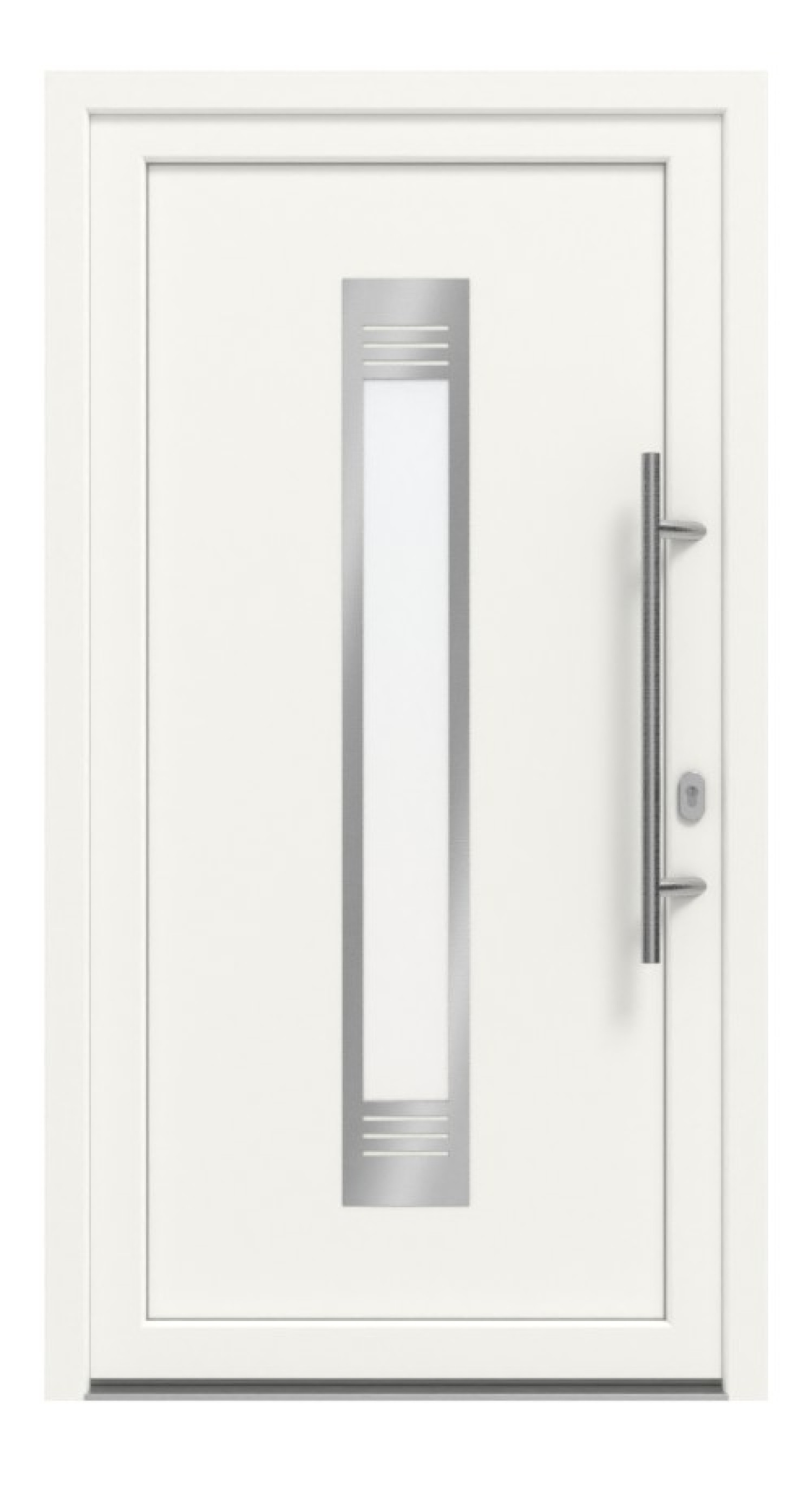 Haustür Kunststoff Premium F038 RAL 9016-RAL 9016 Frontansicht außen