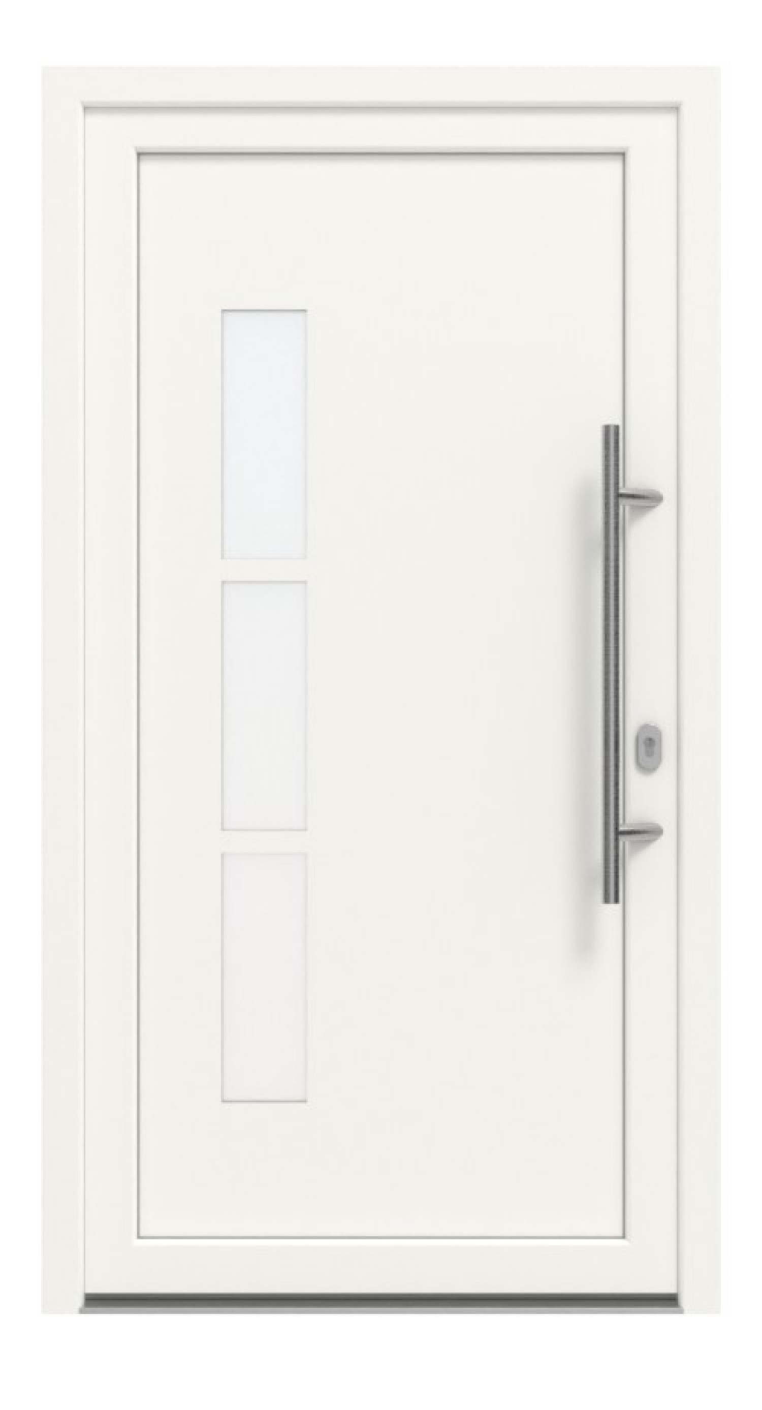 Haustür Kunststoff Premium F041 RAL 9016-RAL 9016 Frontansicht außen