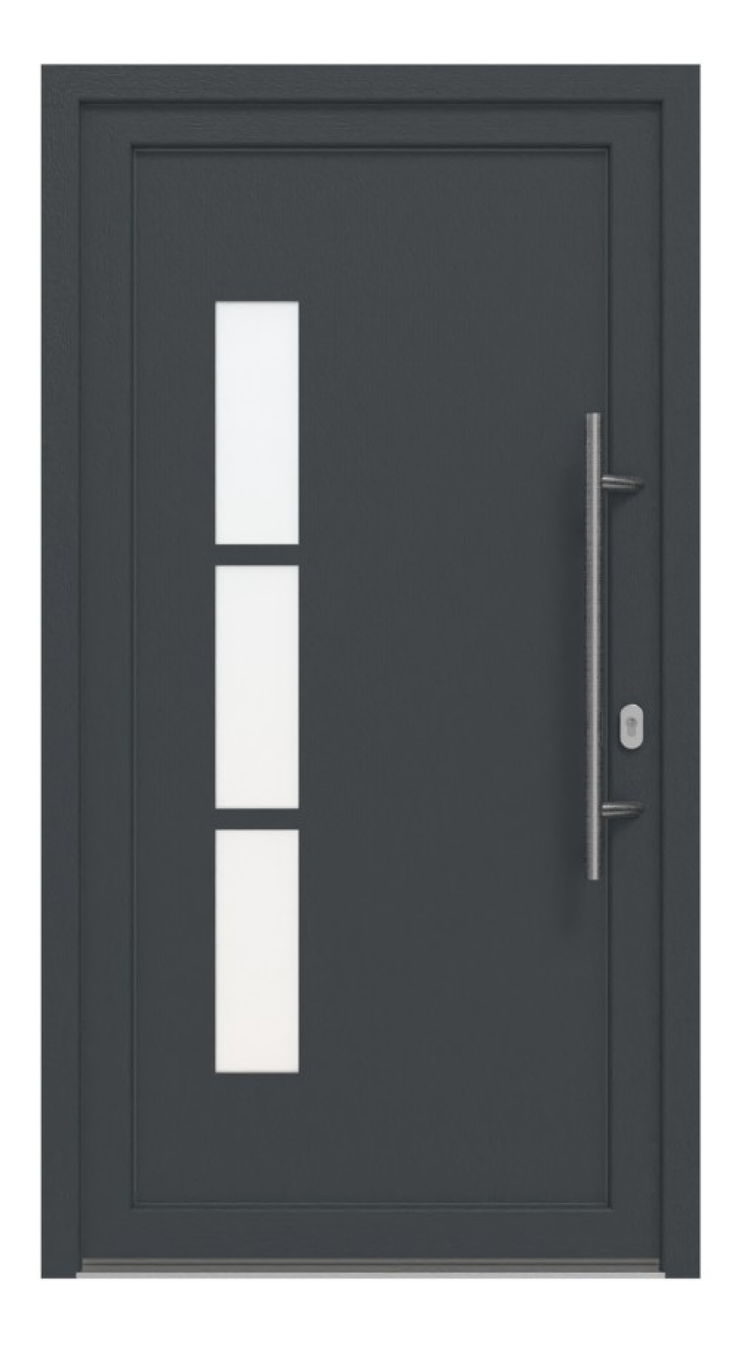 Haustür Kunststoff Premium F041 RAL 7016-RAL 9016 Frontansicht außen