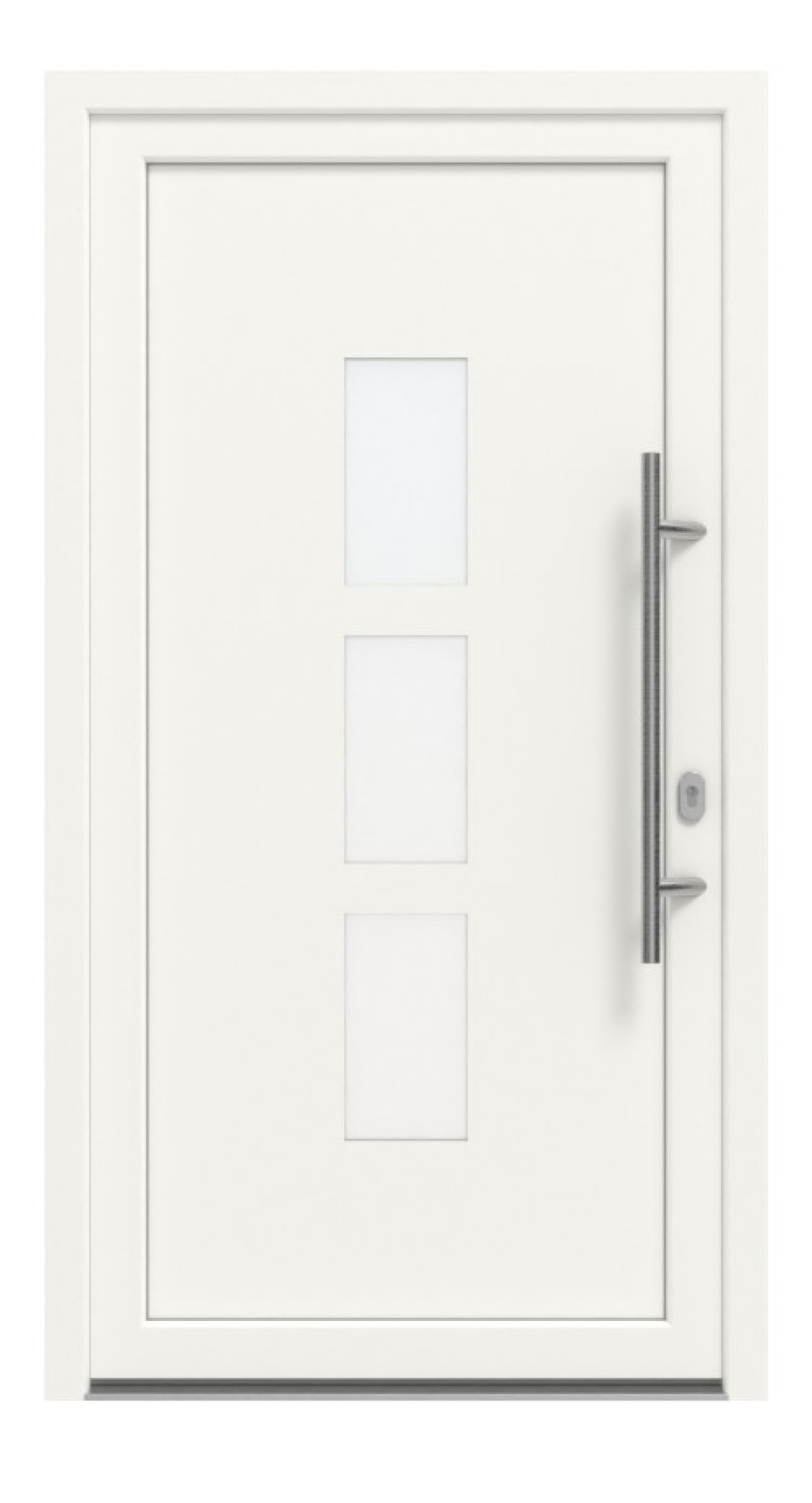 Haustür Kunststoff Premium F043 RAL 9016-RAL 9016 Frontansicht außen