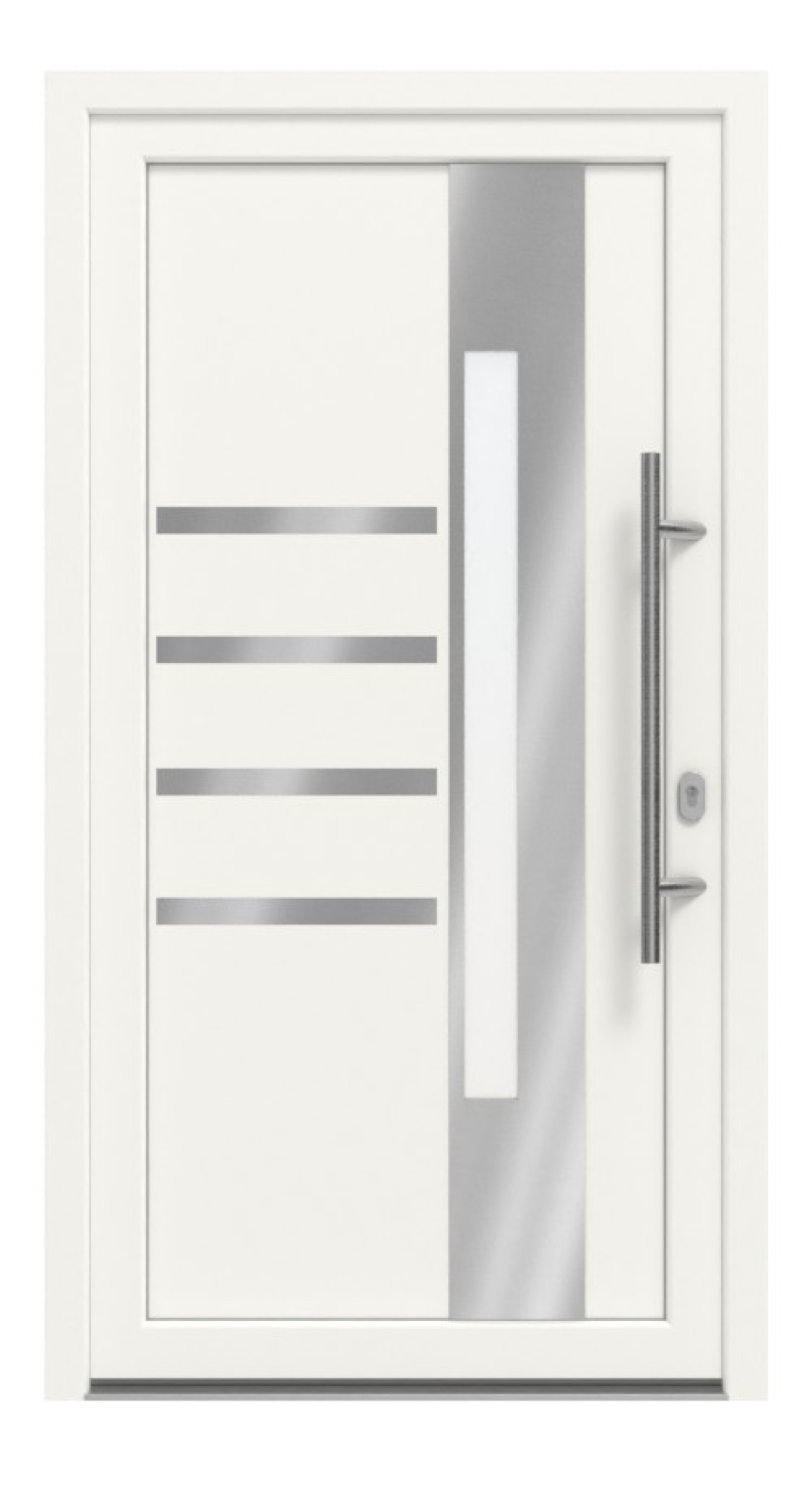 Haustür Kunststoff Premium F047 RAL 9016-RAL 9016 Frontansicht außen