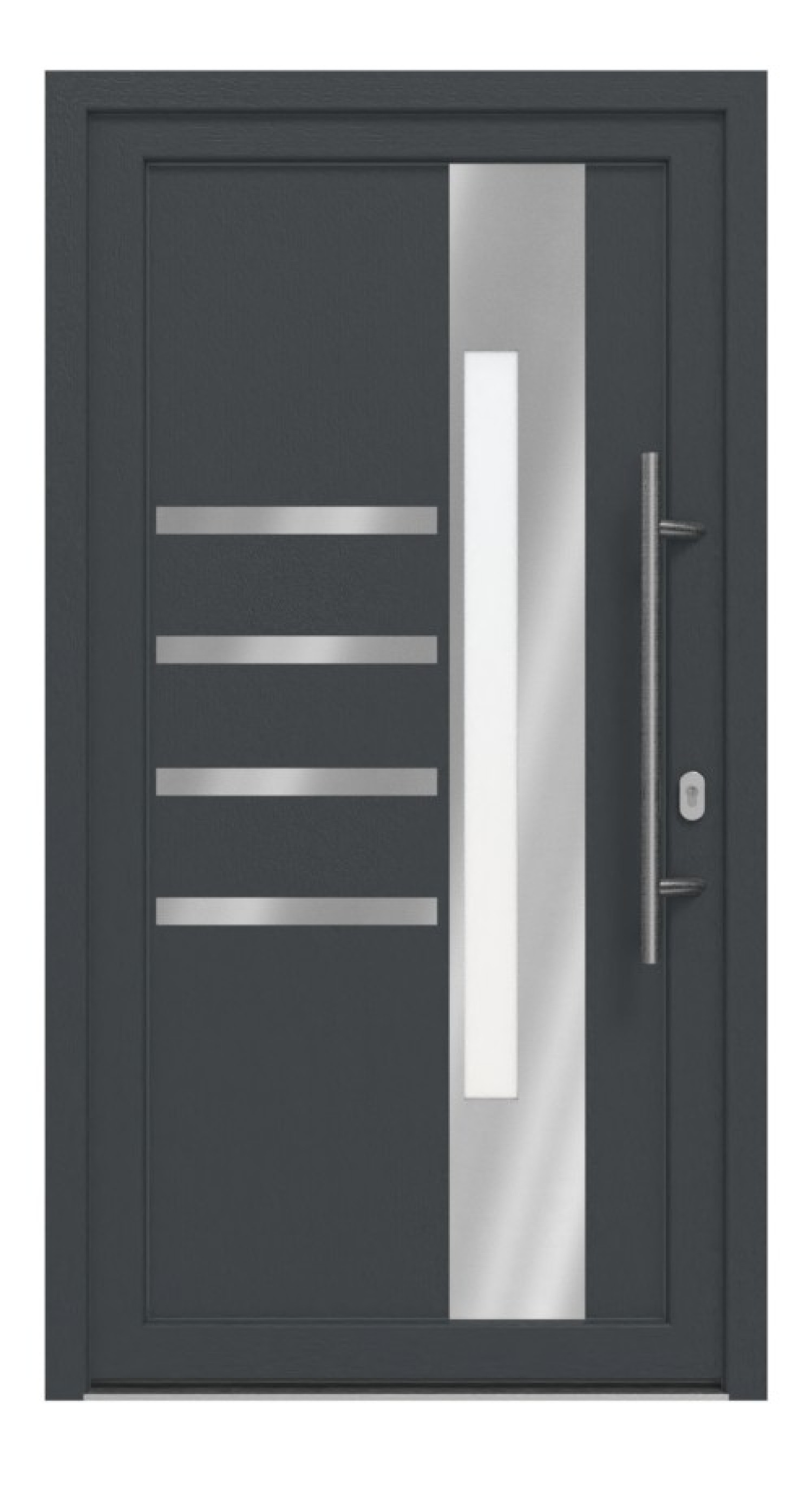 Haustür Kunststoff Premium F047 RAL 7016-RAL 7016 Frontansicht außen
