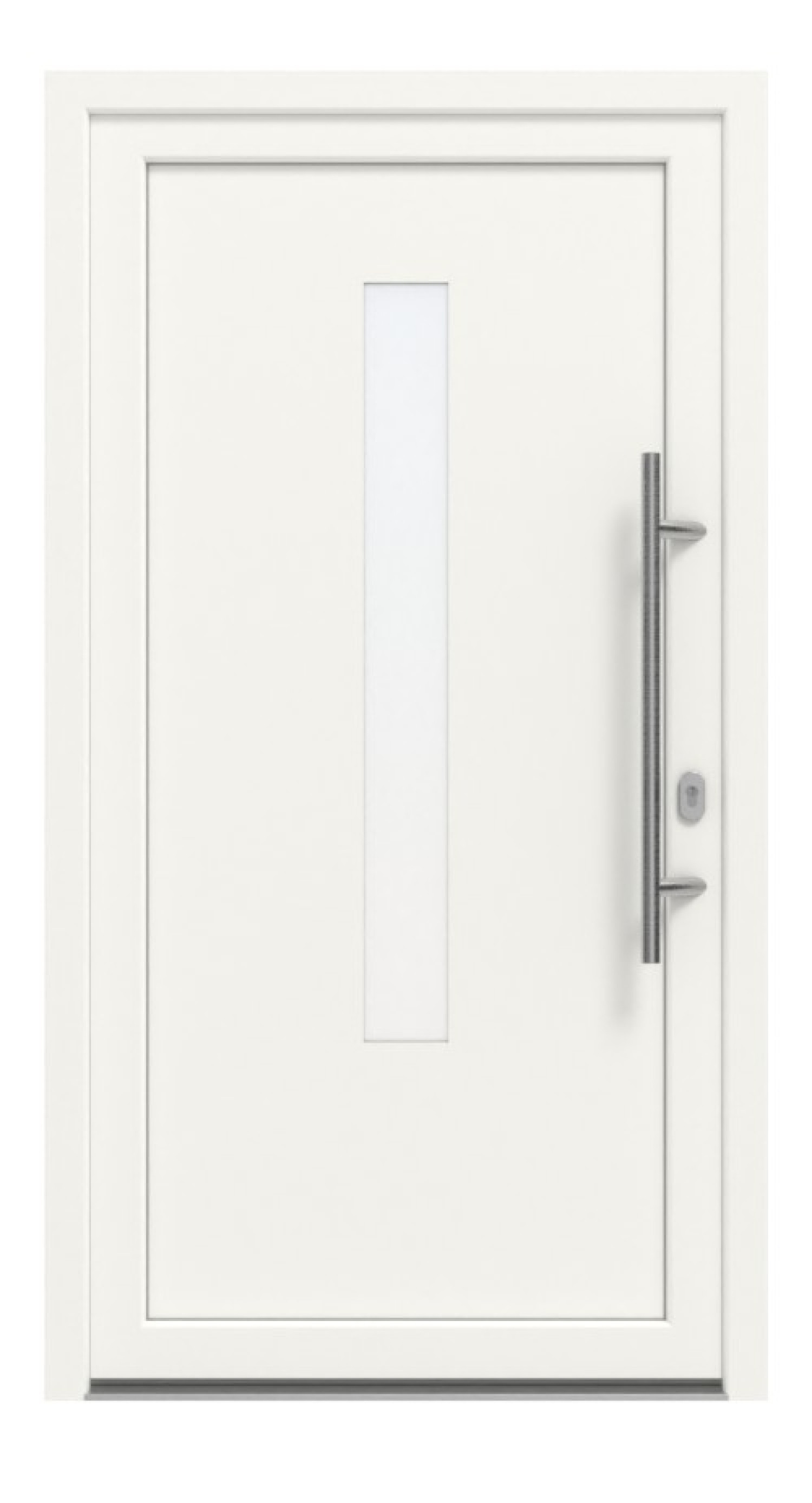Haustür Kunststoff Premium F051 RAL 9016-RAL 9016 Frontansicht außen
