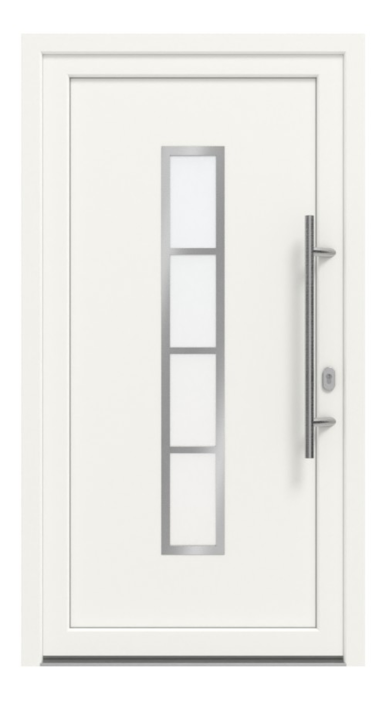 Haustür Kunststoff Premium F053 RAL 9016-RAL 9016 Frontansicht außen