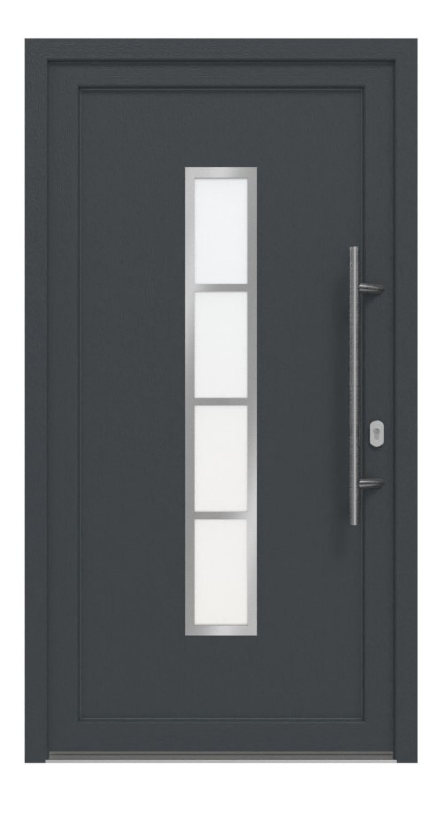 Haustür Kunststoff Premium F053 RAL 7016-RAL 9016 Frontansicht außen