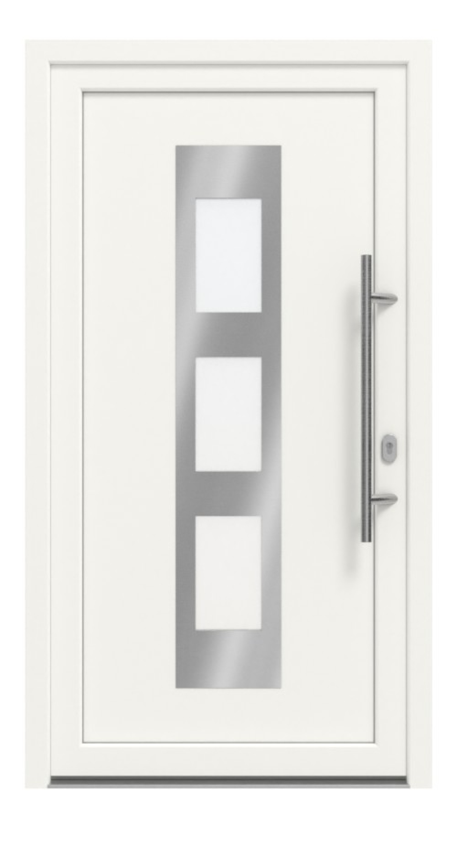 Haustür Kunststoff Premium F054 RAL 9016-RAL 9016 Frontansicht außen