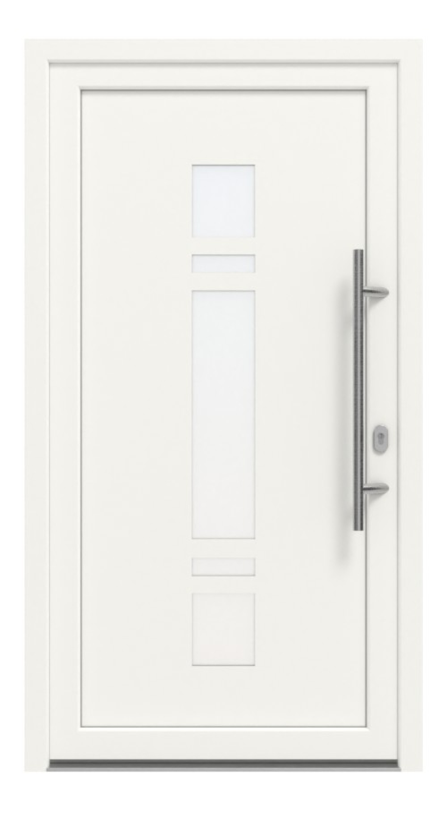 Haustür Kunststoff Premium F057 RAL 9016-RAL 9016 Frontansicht außen
