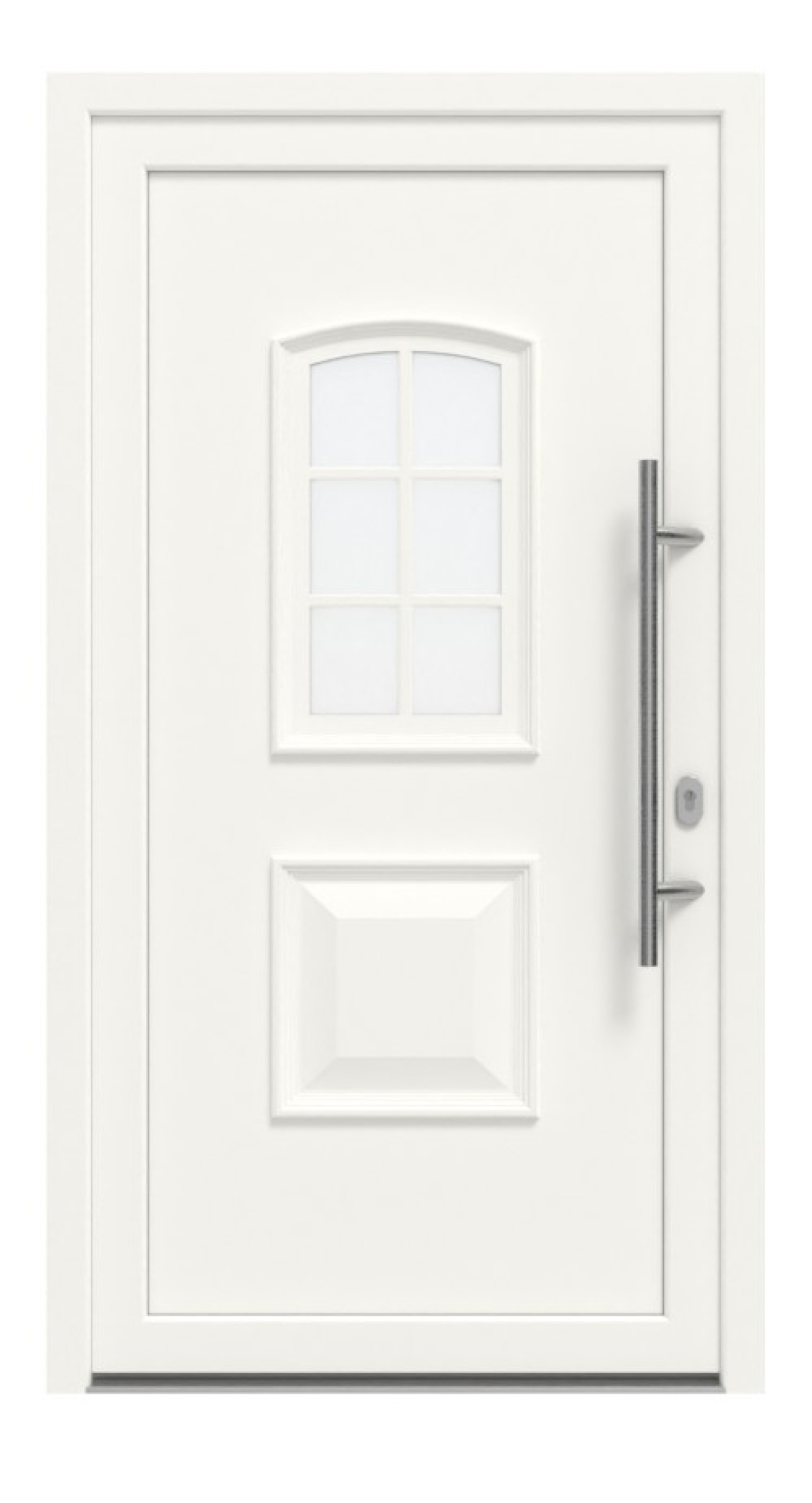 Haustür Kunststoff Premium T001 RAL 9016-RAL 9016 Frontansicht außen