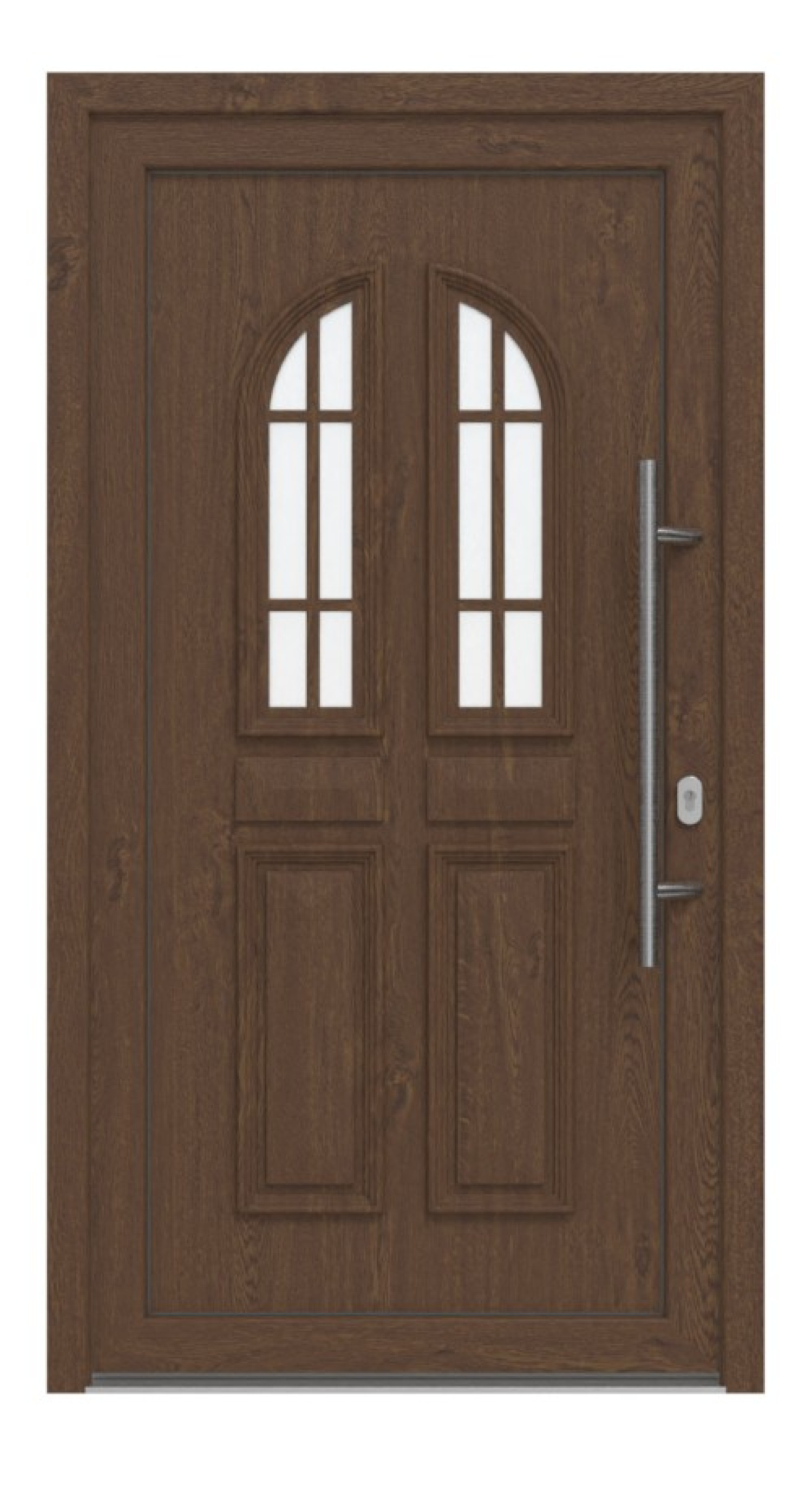 Haustür Kunststoff Premium T009 Sherwood-RAL 9016 Frontansicht außen
