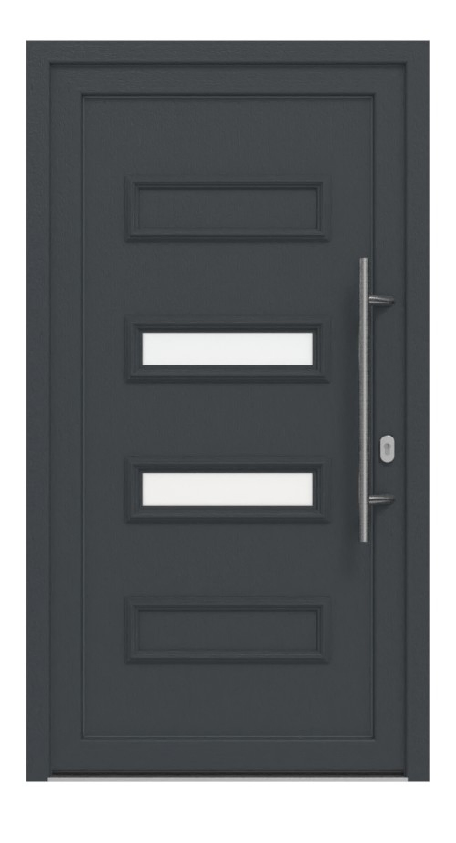 Haustür Kunststoff Premium T010 RAL 7016-RAL 7016 Frontansicht außen