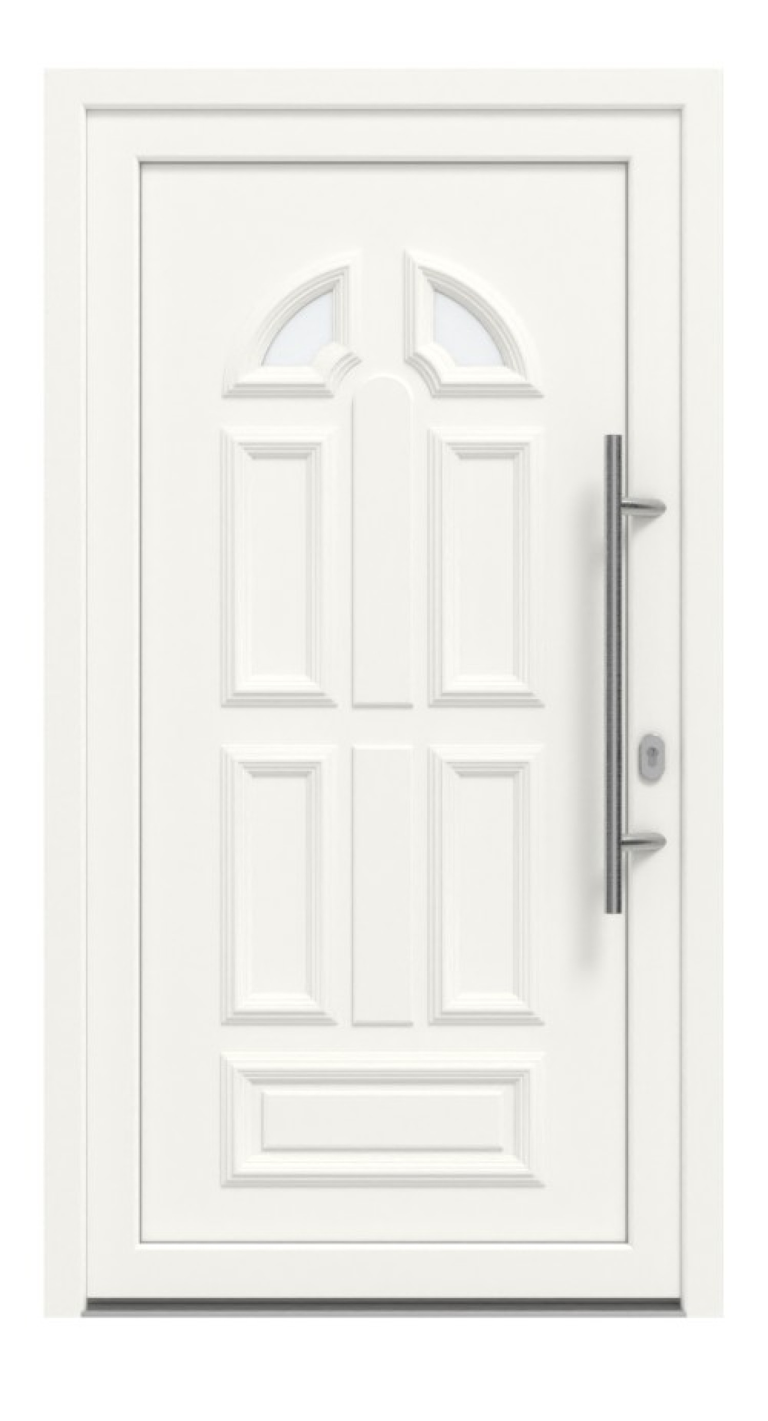 Haustür Kunststoff Premium T011 RAL 9016-RAL 9016 Frontansicht außen
