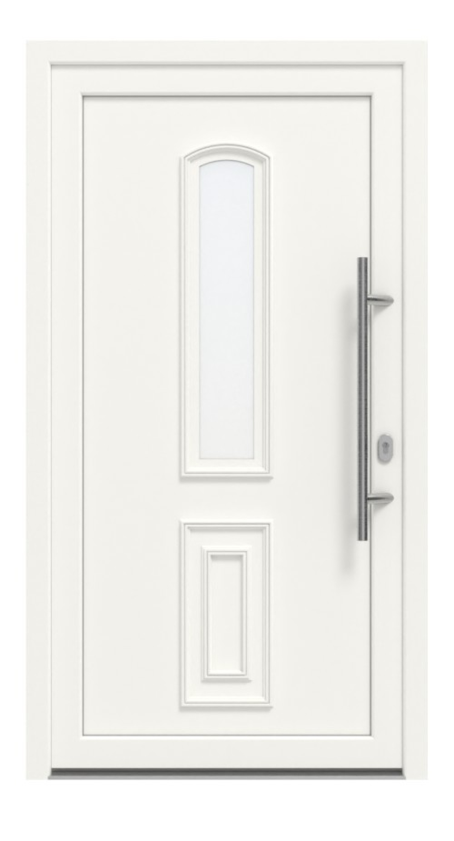 Haustür Kunststoff Premium T013 RAL 9016-RAL 9016 Frontansicht außen