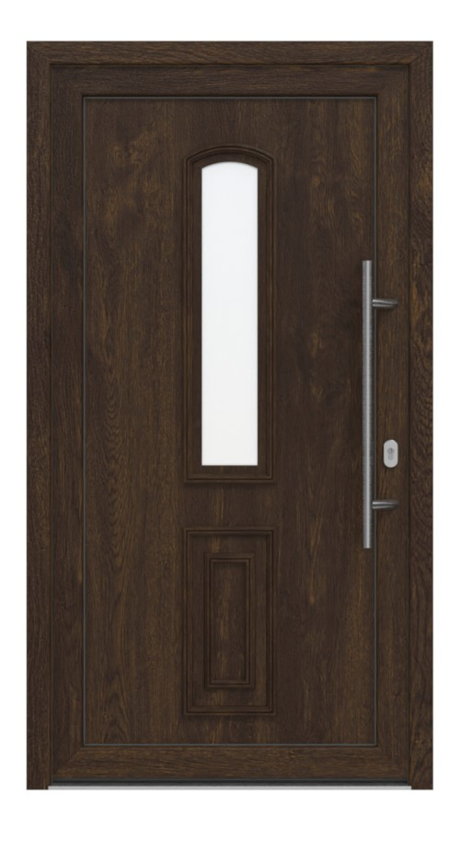 Haustür Kunststoff Premium T013 Brown Oak-Brown Oak Frontansicht außen