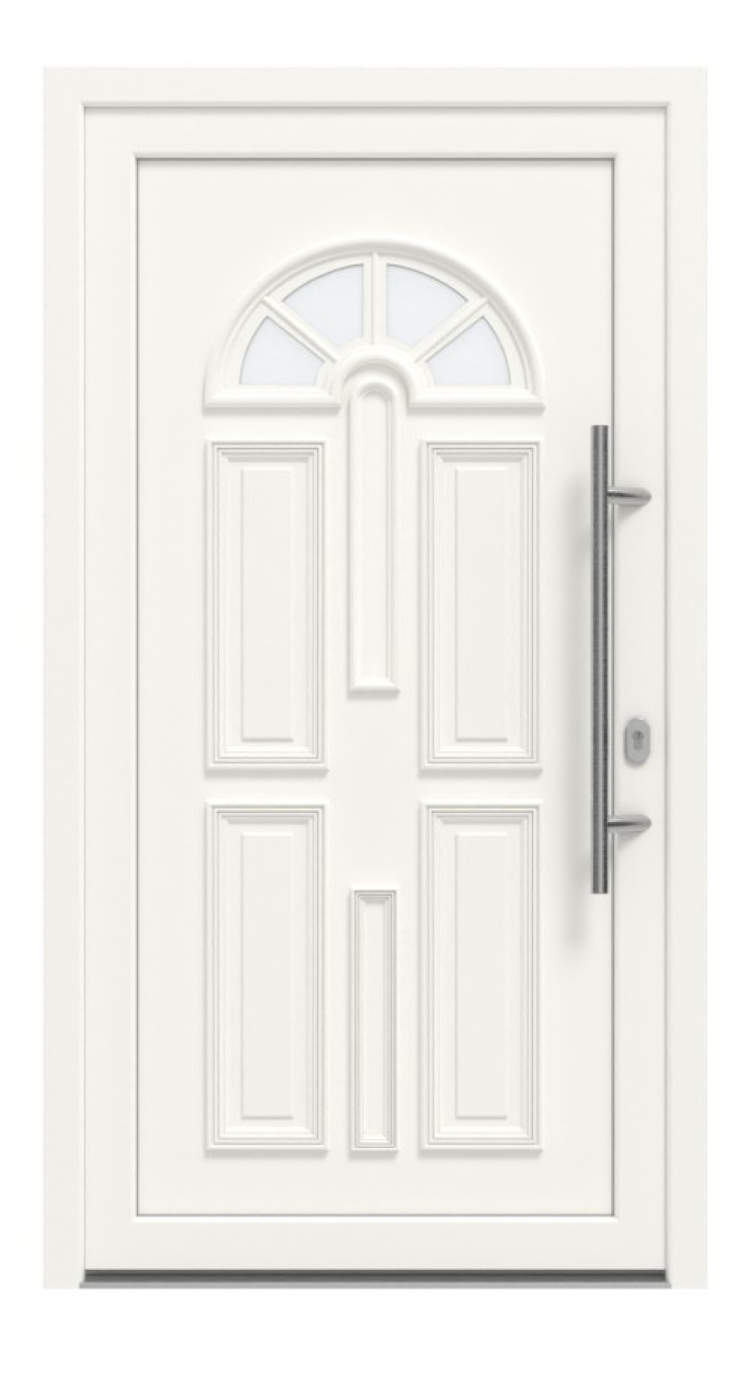Haustür Kunststoff Premium T015 RAL 9016-RAL 9016 Frontansicht außen