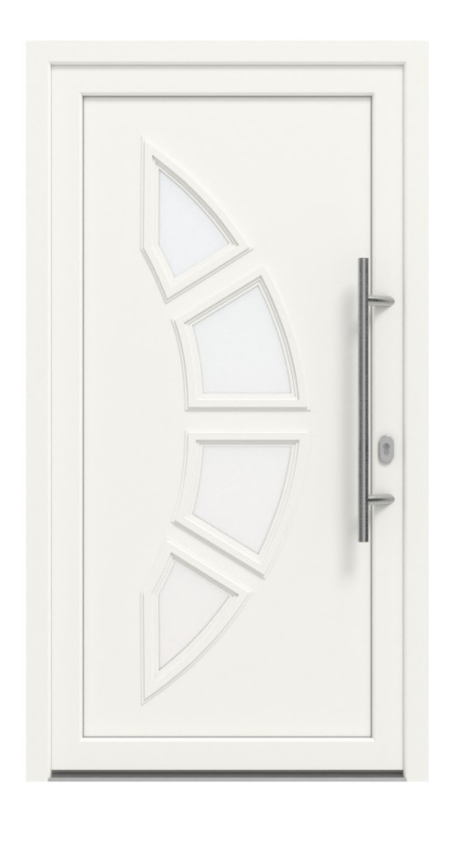 Haustür Kunststoff Premium T034 RAL 9016-RAL 9016 Frontansicht außen