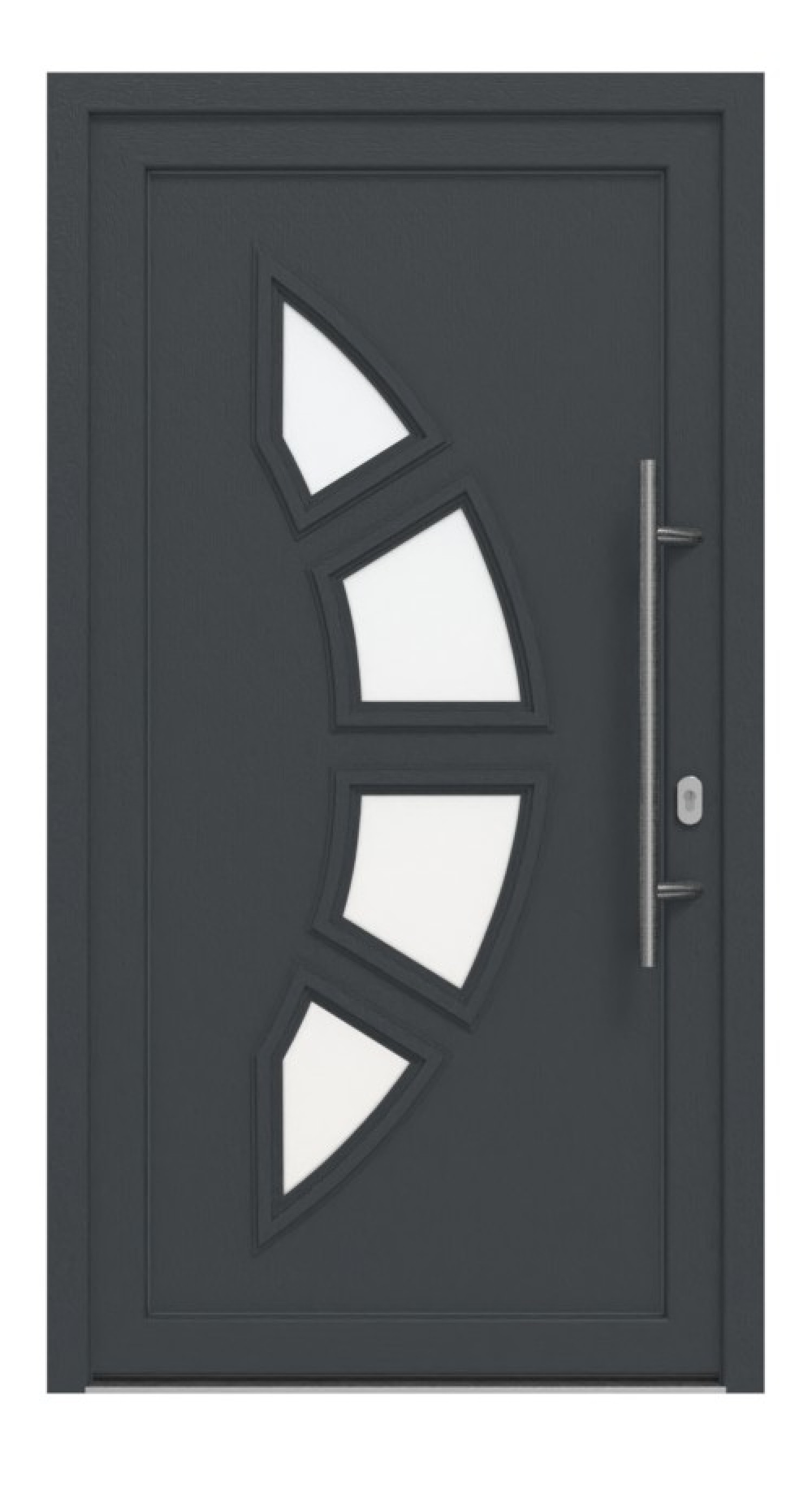 Haustür Kunststoff Premium T034 RAL 7016-RAL 7016 Frontansicht außen