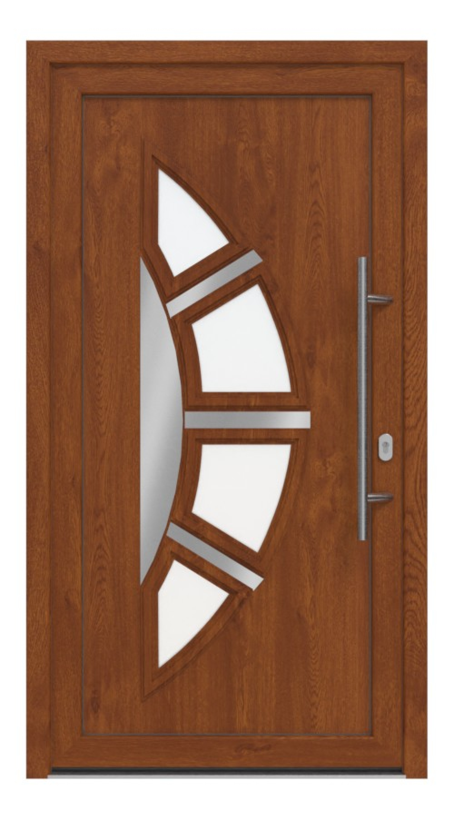 Haustür Kunststoff Premium T035 Golden Oak-Golden Oak Frontansicht außen