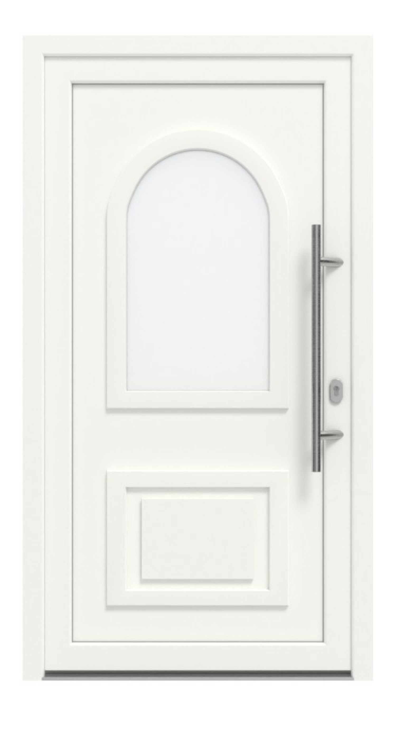 Haustür Kunststoff Premium T045 RAL 9016-RAL 9016 Frontansicht außen