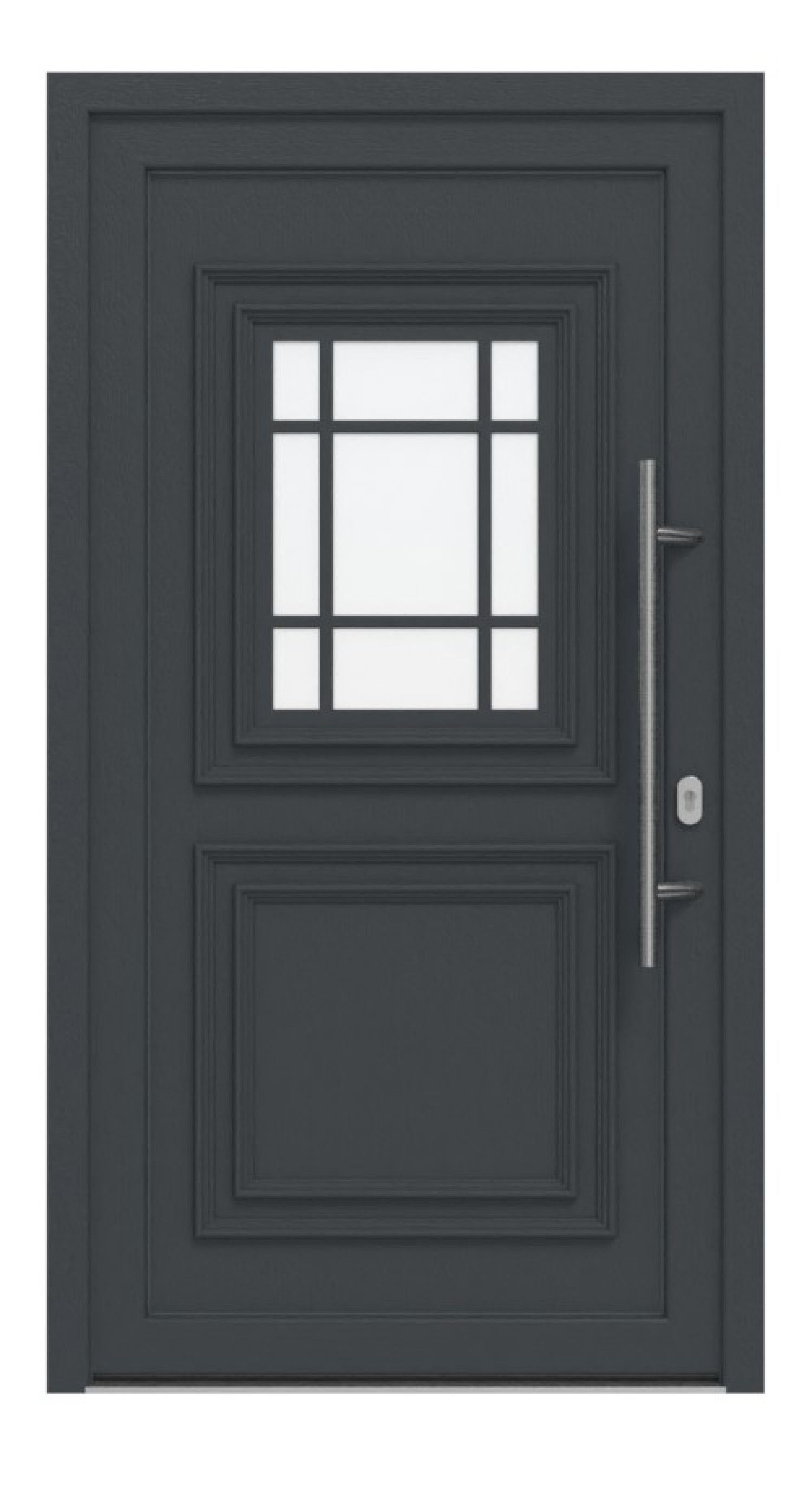 Haustür Kunststoff Premium T047 RAL 7016-RAL 7016 Frontansicht außen