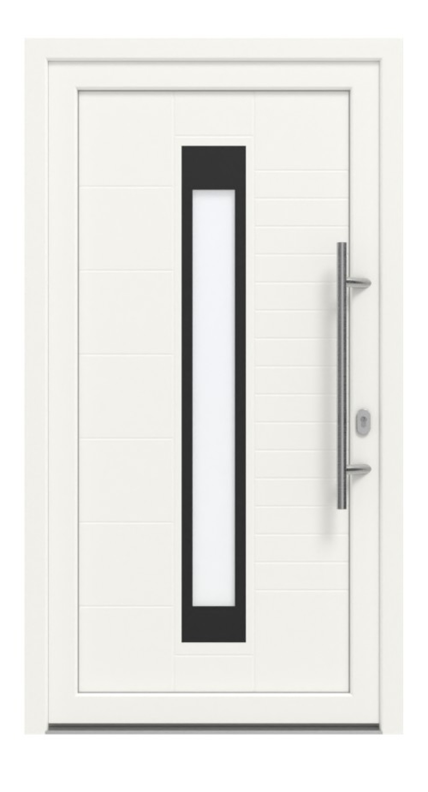 Haustür Kunststoff Premium T050 RAL 9016-RAL 9016 Frontansicht außen
