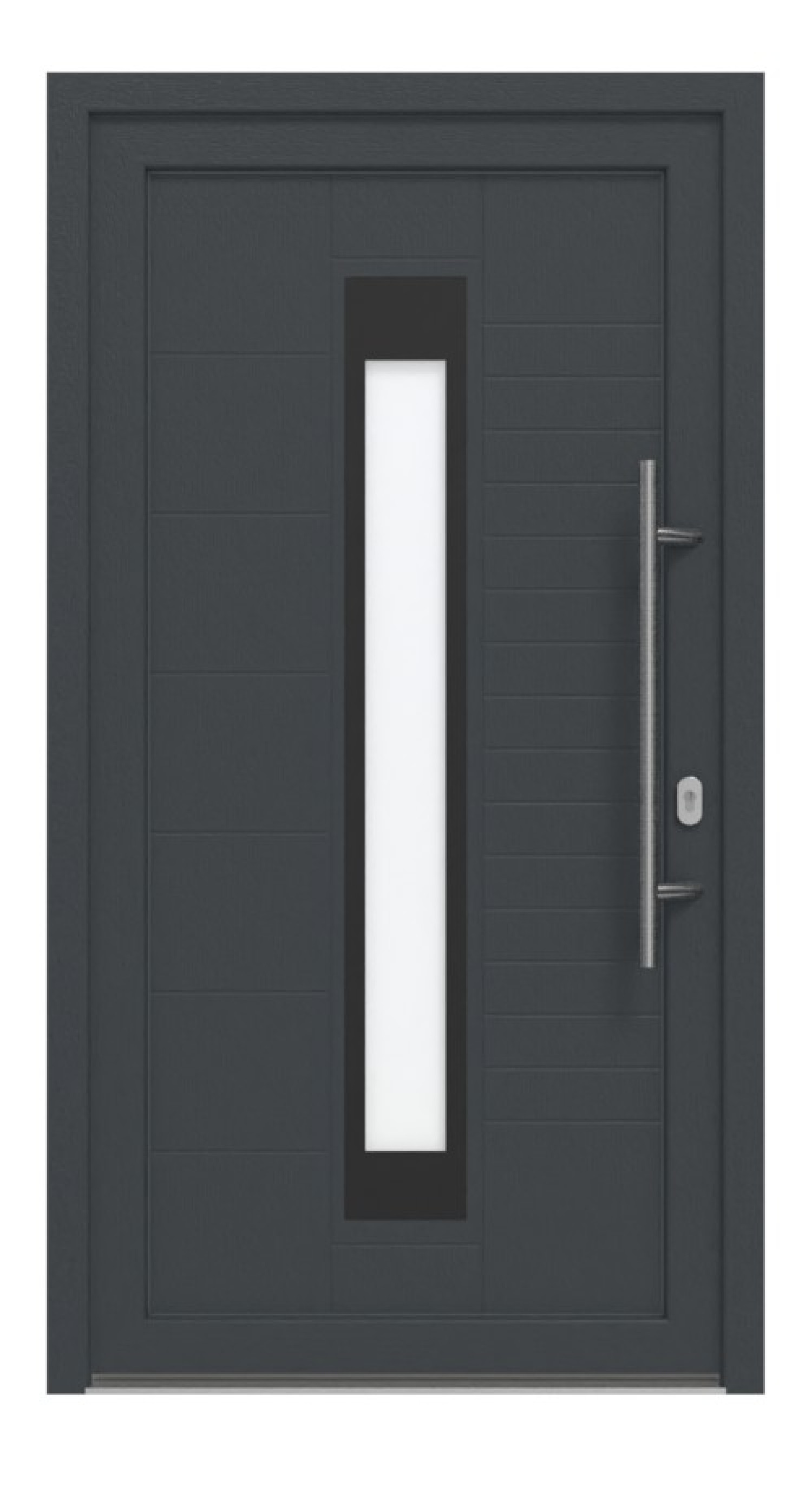 Haustür Kunststoff Premium T050 RAL 7016-RAL 9016 Frontansicht außen
