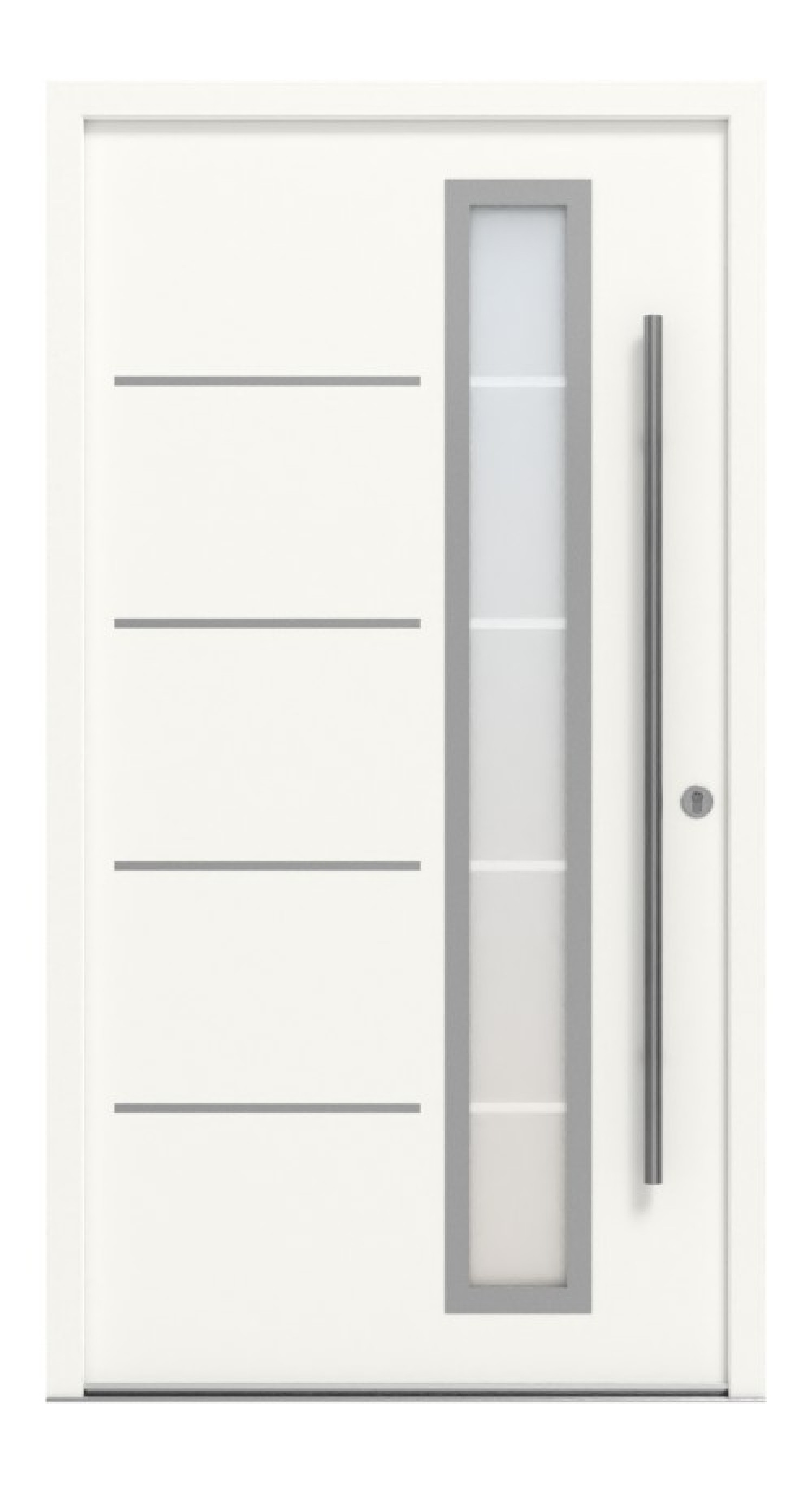 Interio Energiespar-Haustür Stahl-Alu Motiv B06 RAL 9016-RAL 9016 Frontansicht außen
