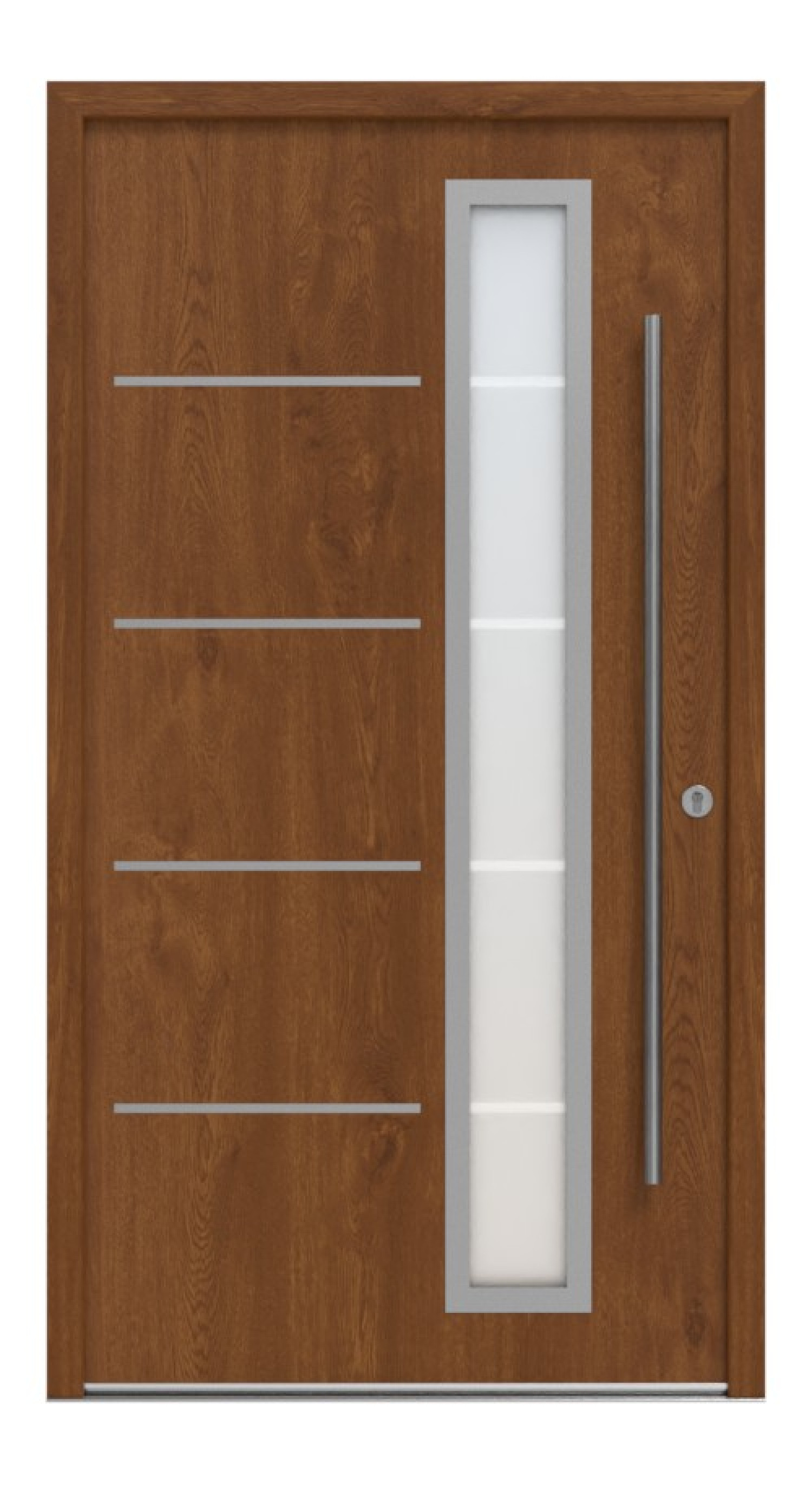 Interio Energiespar-Haustür Stahl-Alu Motiv B06 Golden Oak-Golden Oak Frontansicht außen