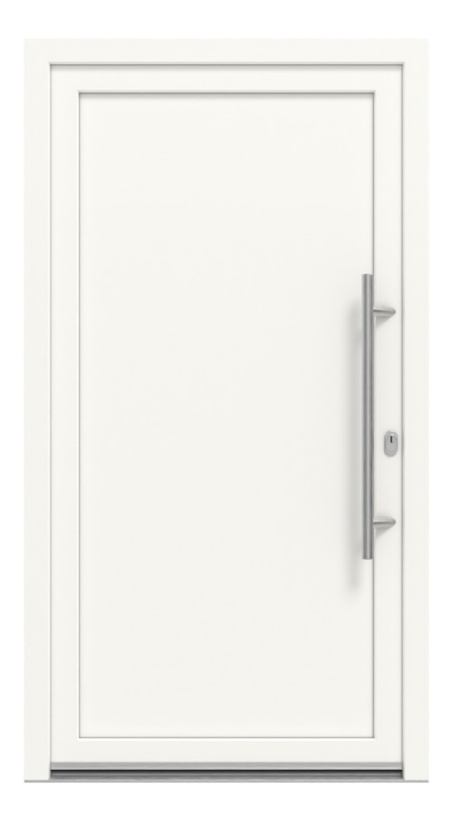 Meeth Haustür Optima 01 RAL 9016-RAL 9016 Frontansicht außen