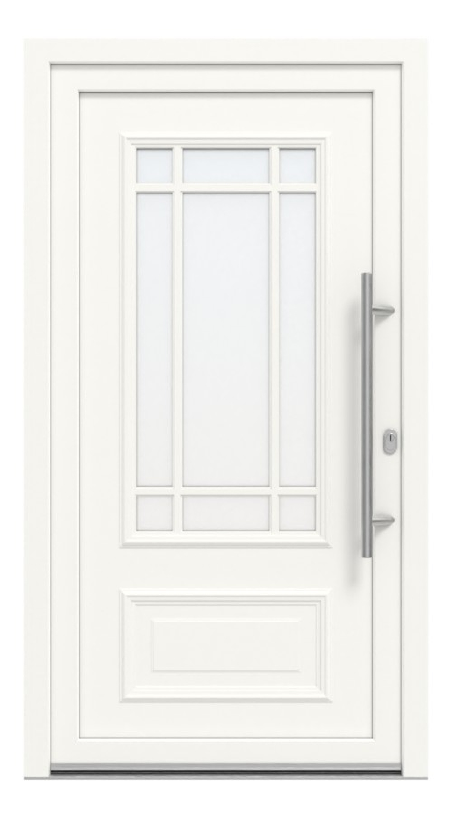 Meeth Haustür Optima Pro 104 RAL 9016-RAL 9016 Frontansicht außen