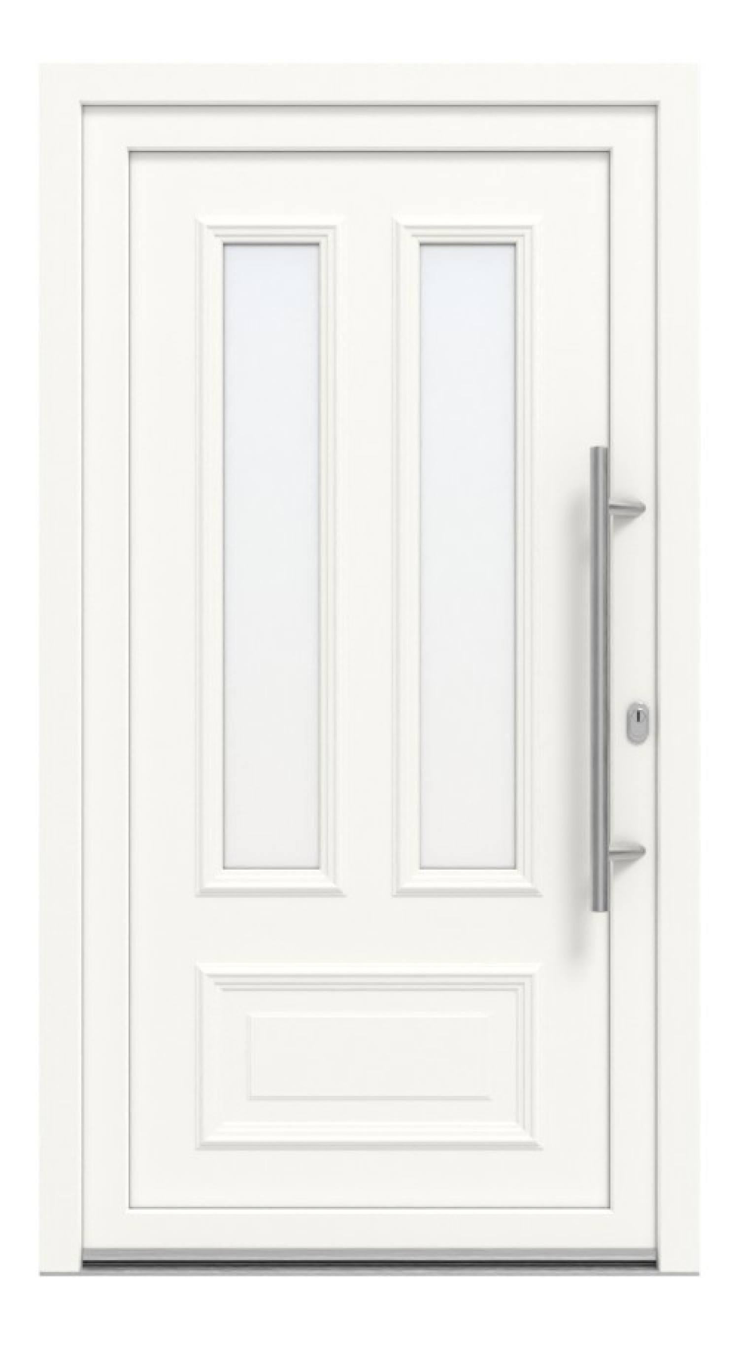 Meeth Haustür Optima Pro 105 RAL 9016-RAL 9016 Frontansicht außen
