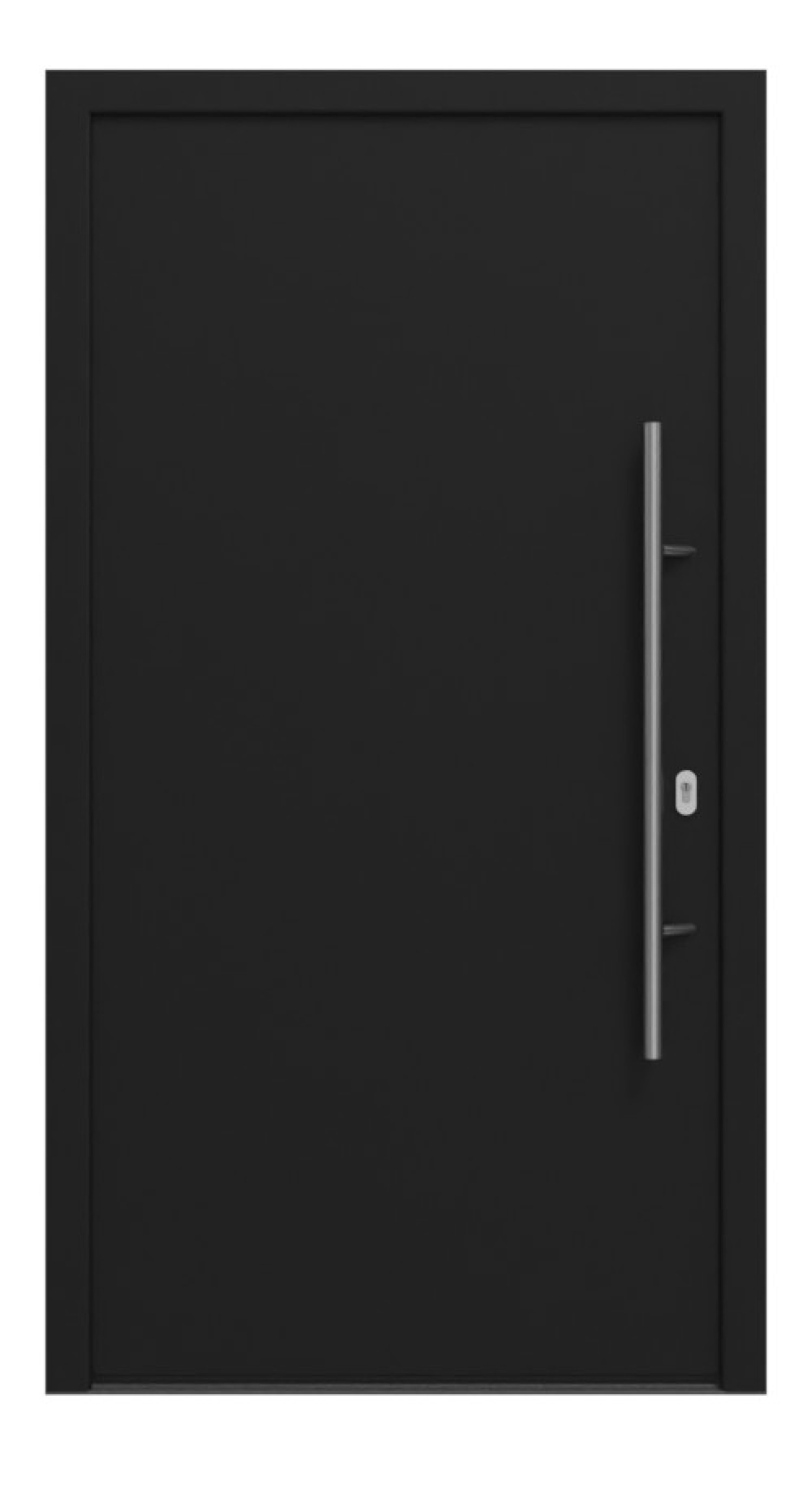Hörmann Haustür ISOPRO IP 010 RAL 9005-RAL 9005 Frontansicht außen