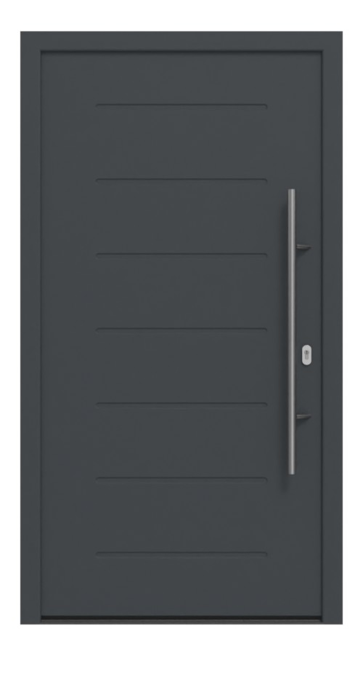 Hörmann Haustür ISOPRO IP 015 RAL 7016-RAL 7016 Frontansicht außen