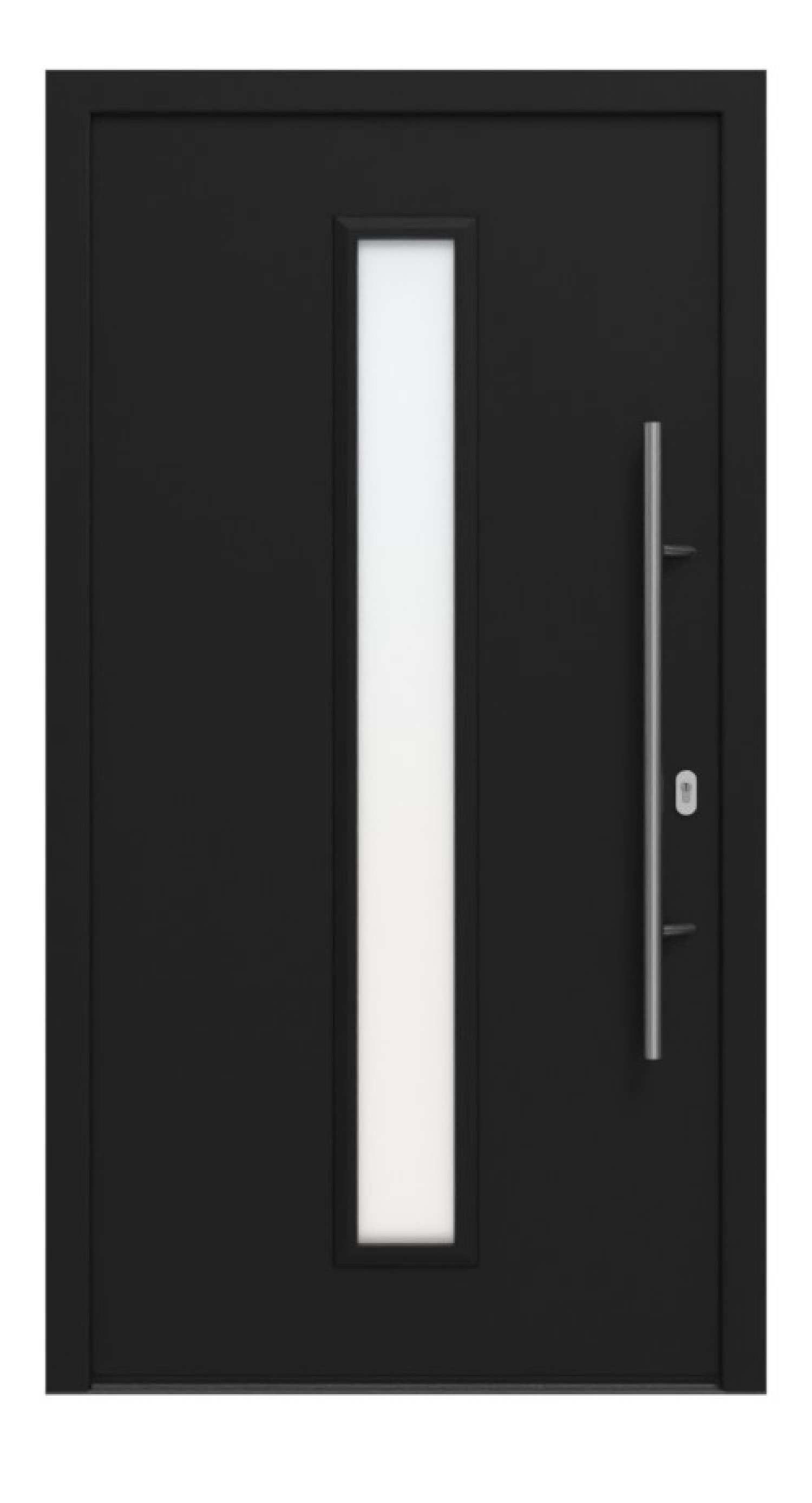 Hörmann Haustür ISOPRO IP 020 RAL 9005-RAL 9005 Frontansicht außen