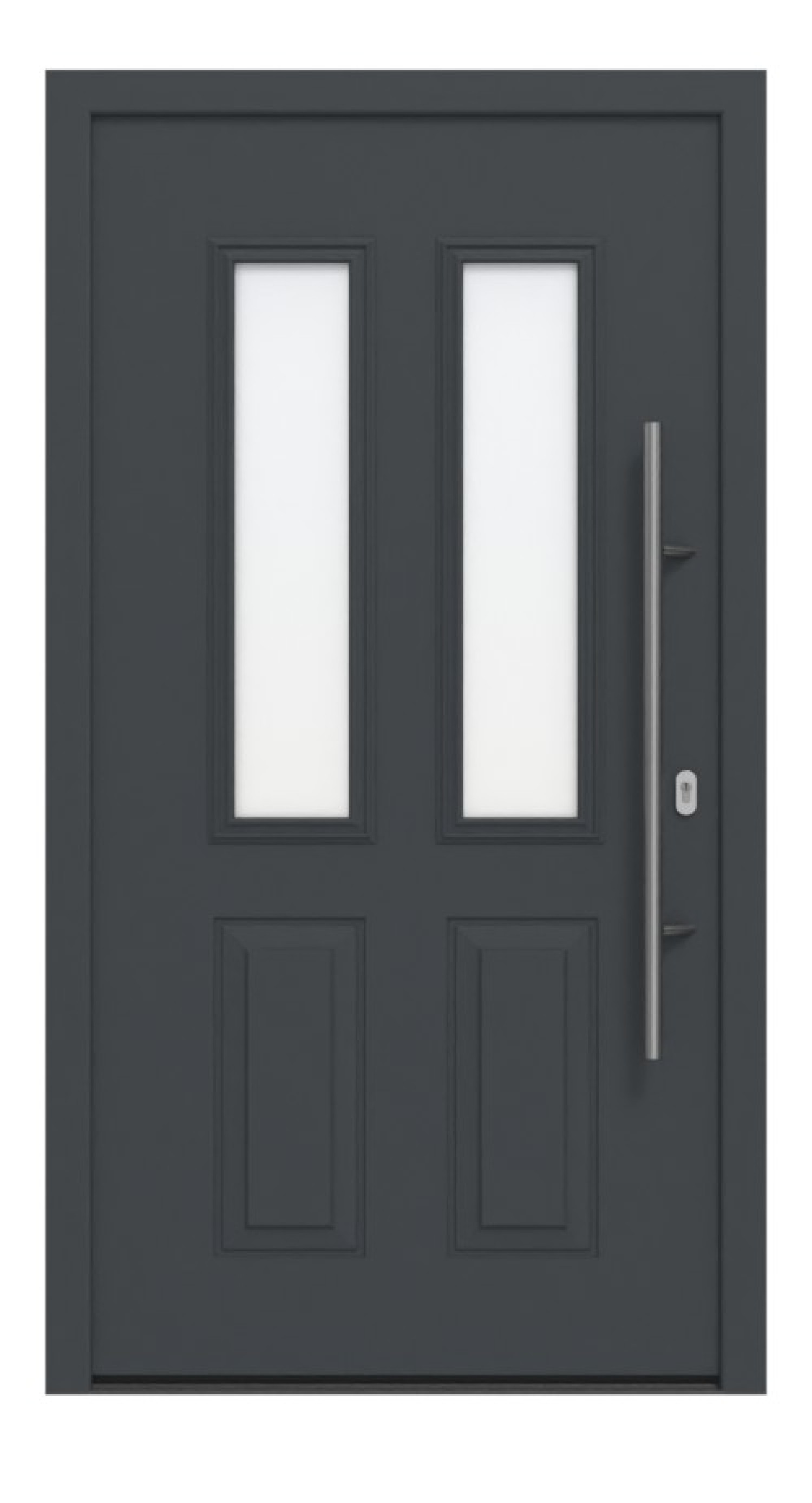 Hörmann Haustür ISOPRO IP 410 RAL 7016-RAL 7016 Frontansicht außen
