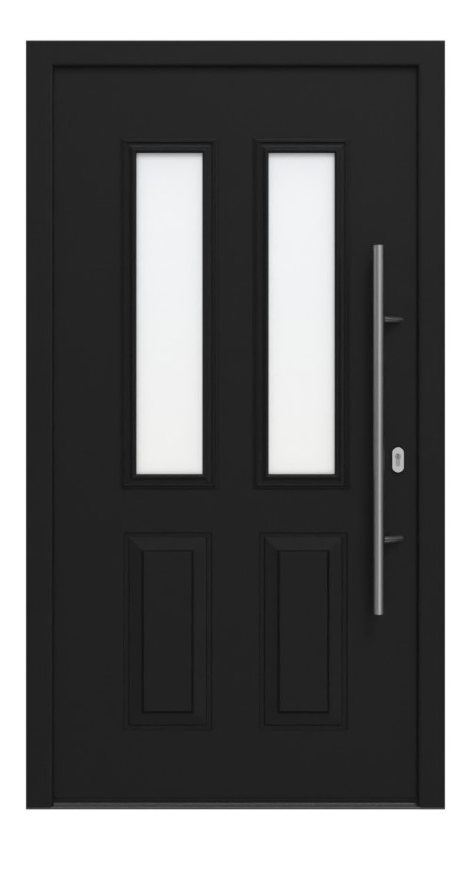 Hörmann Haustür ISOPRO IP 410 RAL 9005-RAL 9005 Frontansicht außen
