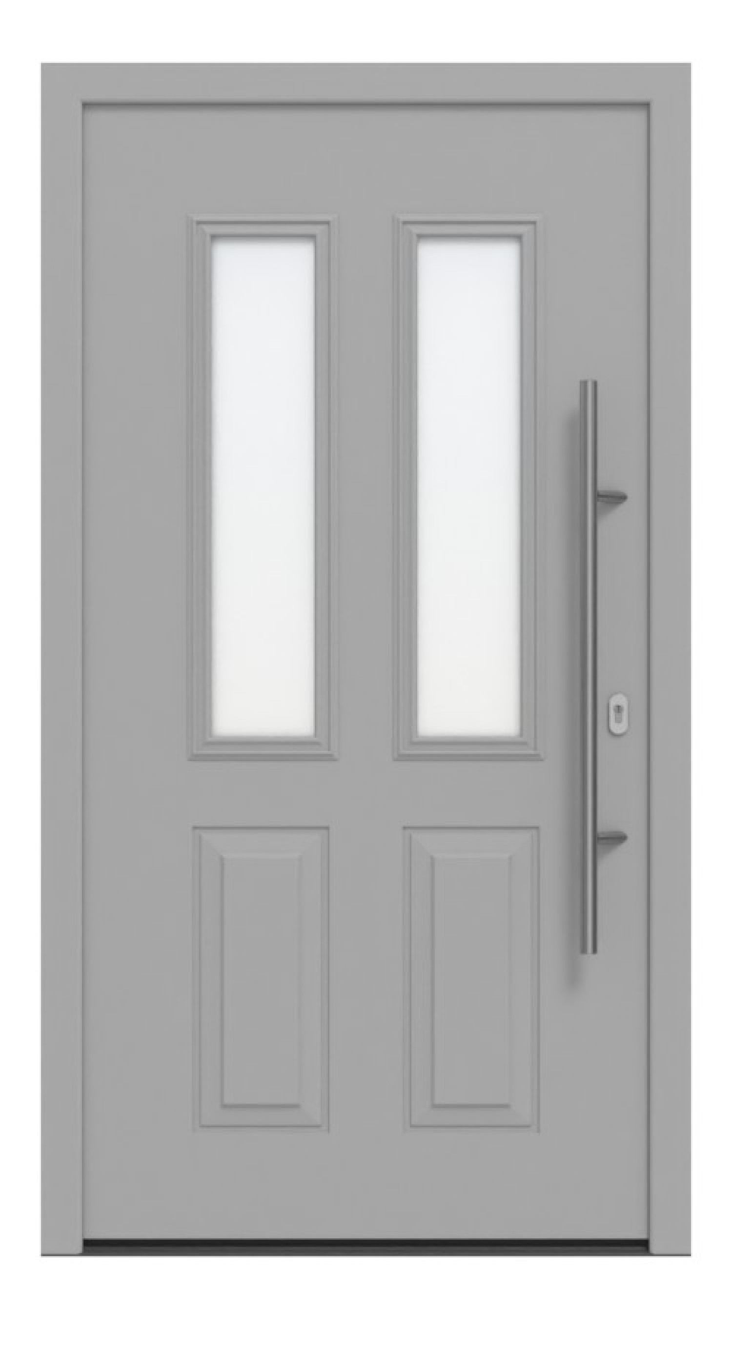 Hörmann Haustür ISOPRO IP 410 RAL 9006-RAL 9006 Frontansicht außen