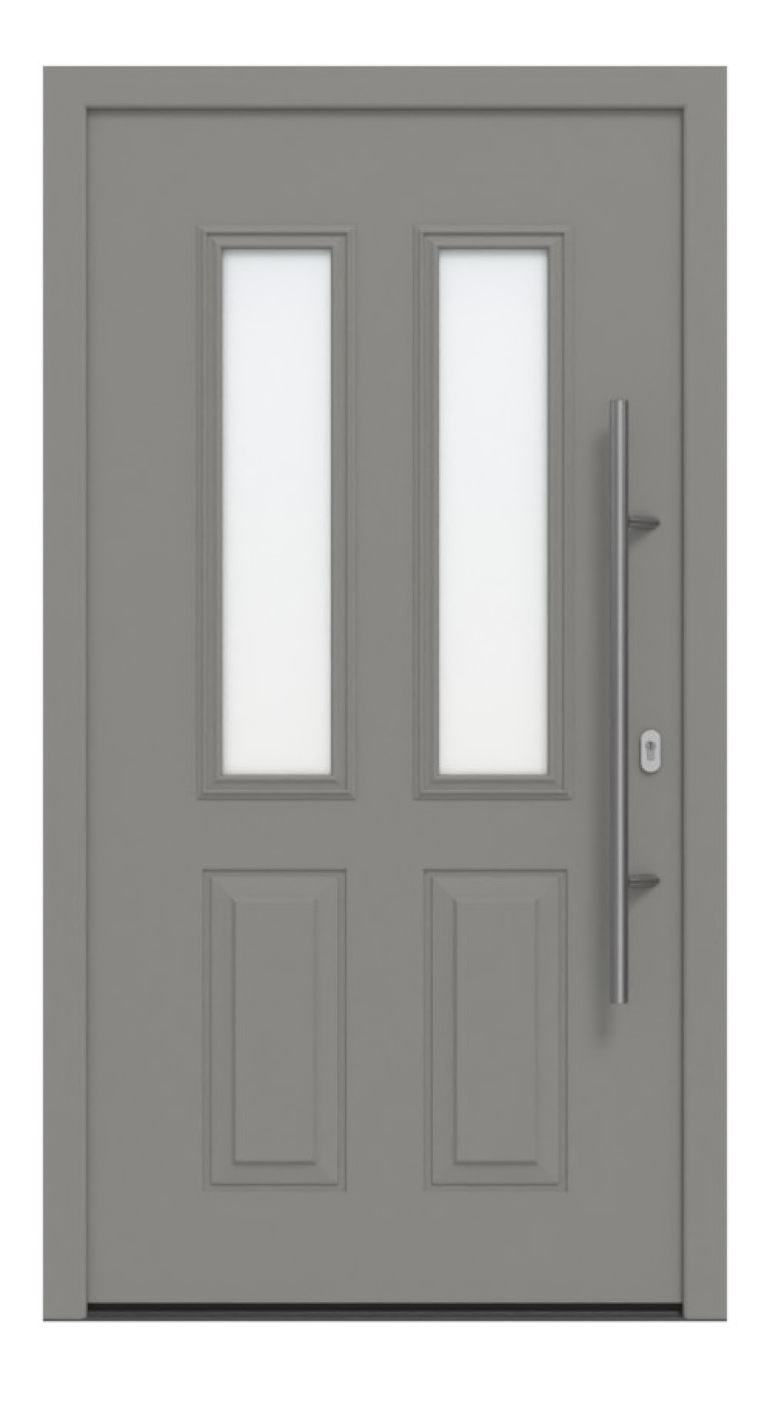 Hörmann Haustür ISOPRO IP 410 RAL 9007-RAL 9007 Frontansicht außen