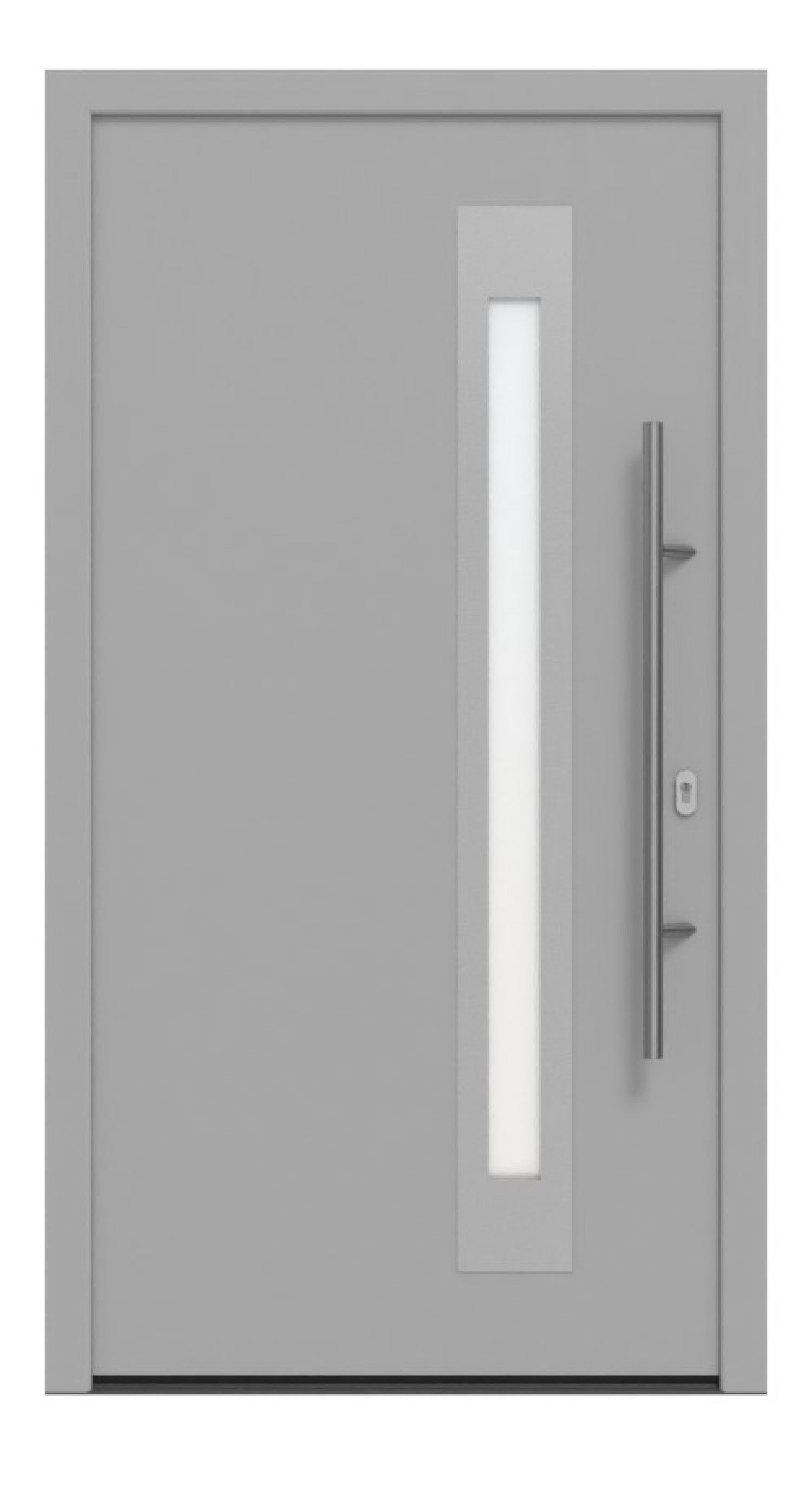 Hörmann Haustür ISOPRO IP 790 RAL 9006-RAL 9006 Frontansicht außen