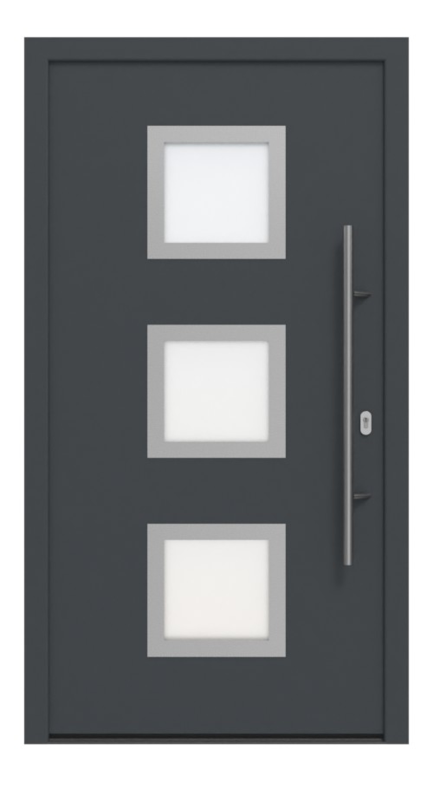 Hörmann Haustür ISOPRO IP 810 RAL 7016-RAL 7016 Frontansicht außen