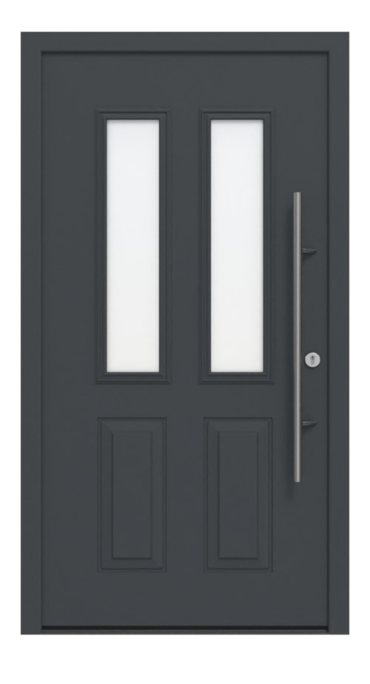 Hörmann Haustür ISOPRO Secur IPS 410 RAL 7016-RAL 7016 Frontansicht außen