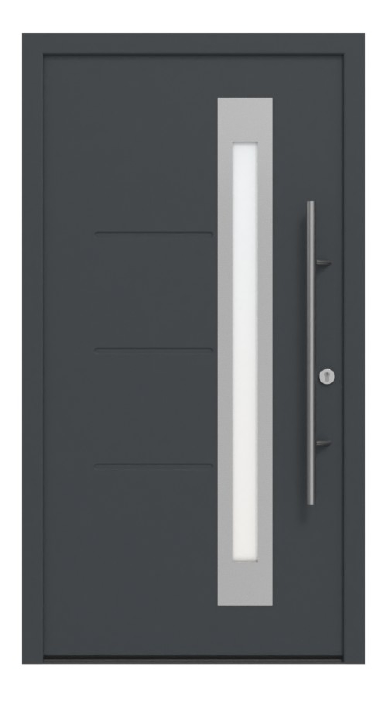 Hörmann Haustür ISOPRO Secur IPS 780 RAL 7016-RAL 7016 Frontansicht außen